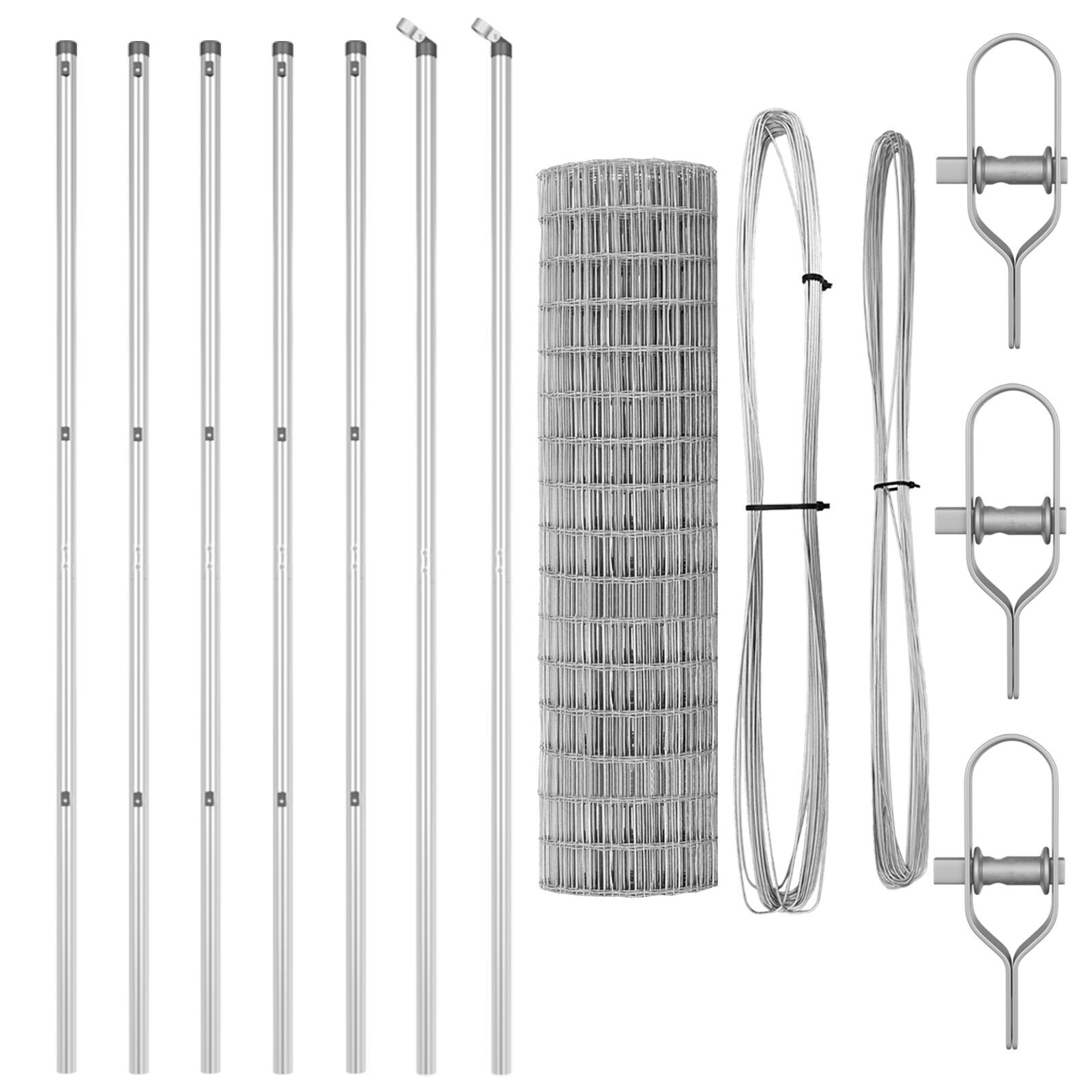 Împrejmuirea Euro cu 7 Posturi 1.2x10 m Oțel Galvanizat GartenMobel Dekor