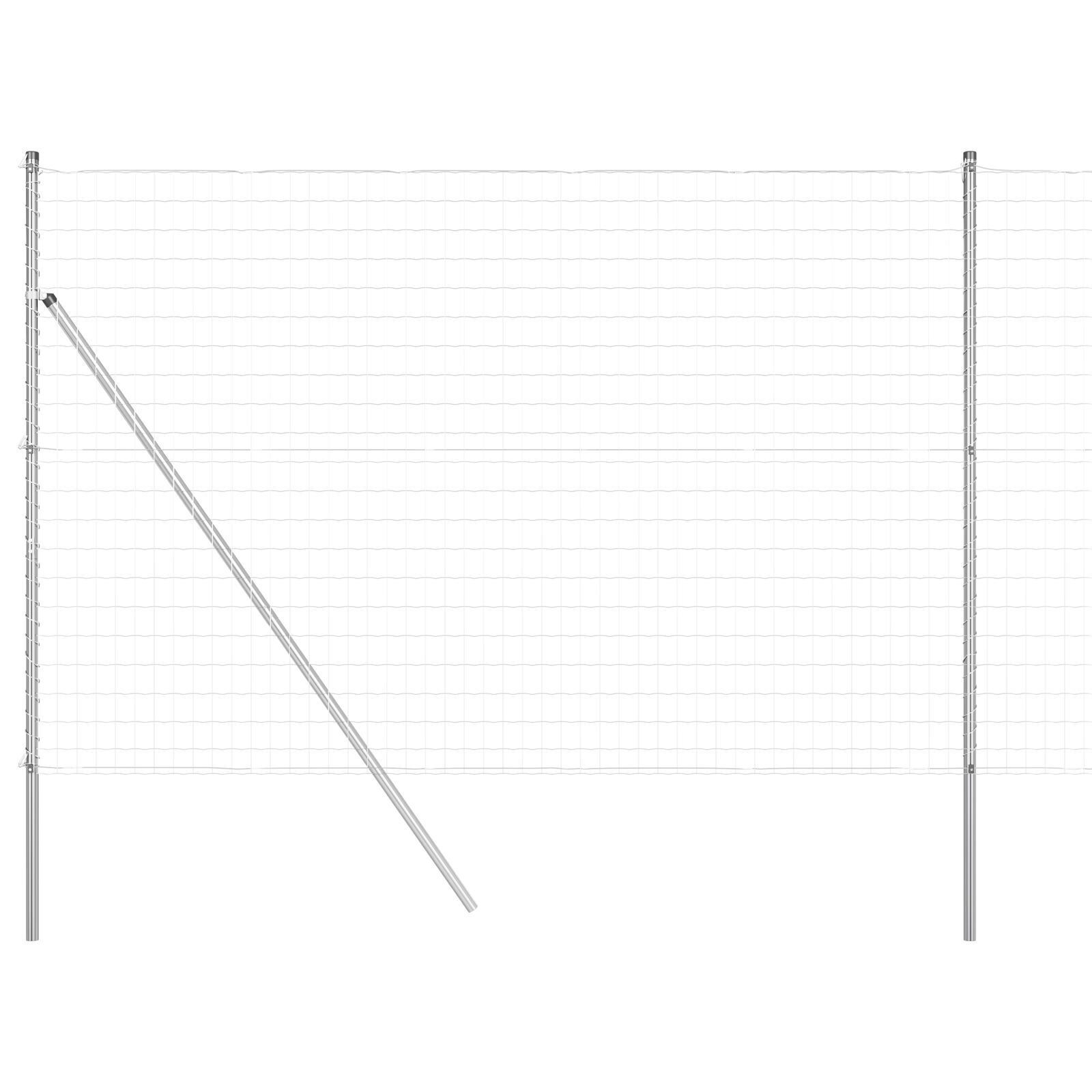 Împrejmuirea Euro cu 7 Stâlpi 1.6x10 m Oțel galvanizat GartenMobel Dekor
