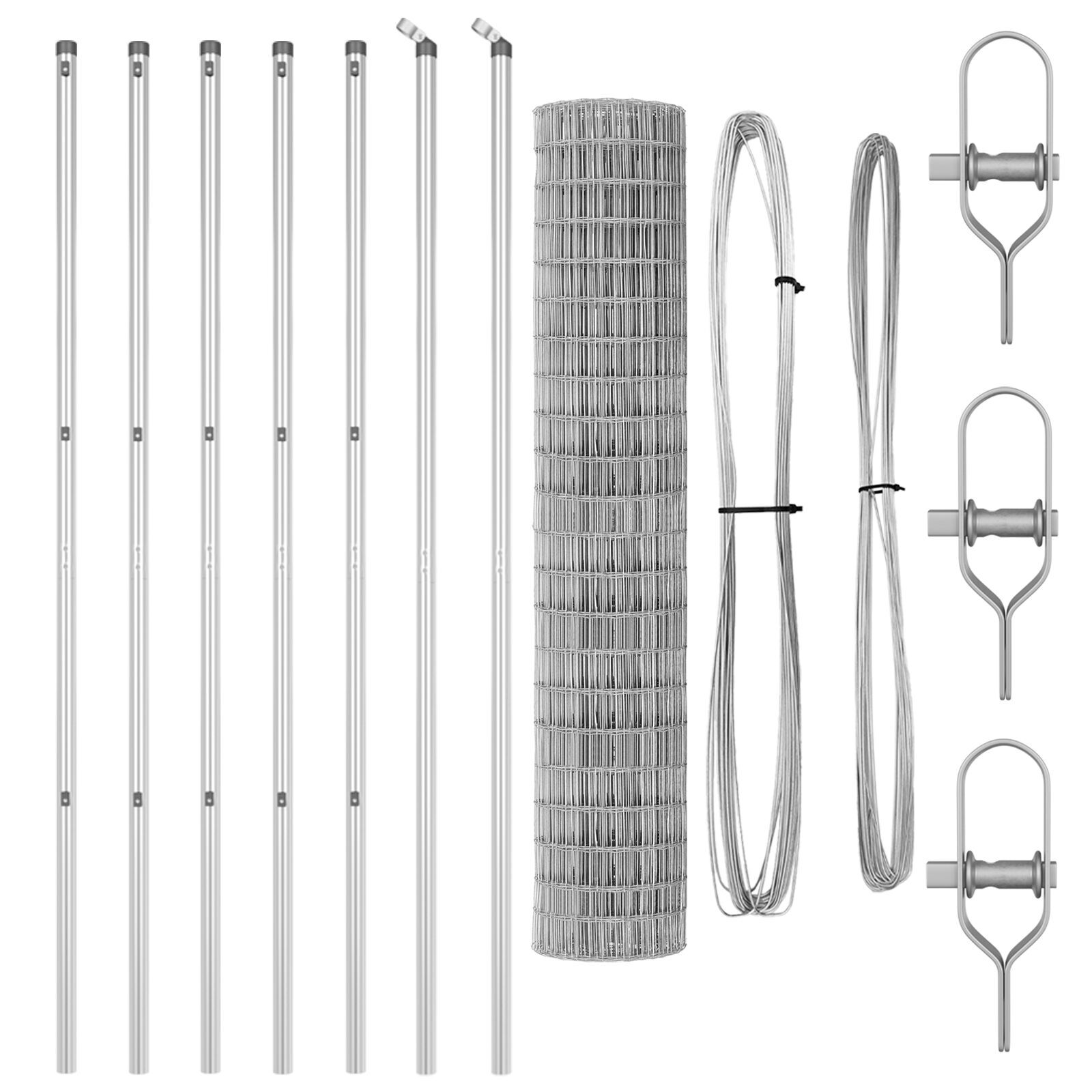 Împrejmuirea Euro cu 7 Stâlpi 1.6x10 m Oțel galvanizat GartenMobel Dekor