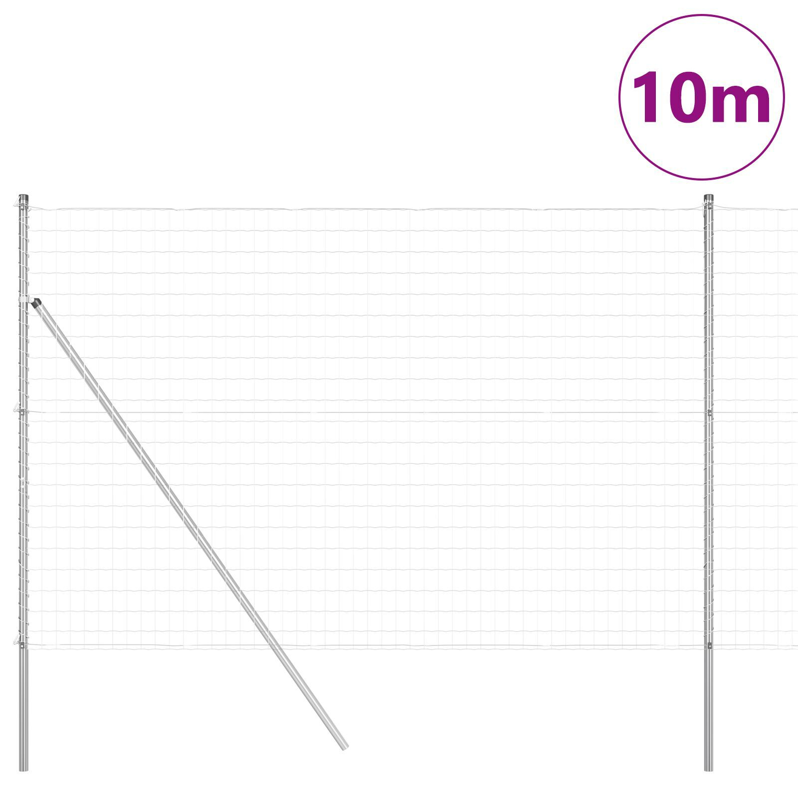 Împrejmuirea Euro cu 7 Stâlpi 1.6x10 m Oțel galvanizat GartenMobel Dekor
