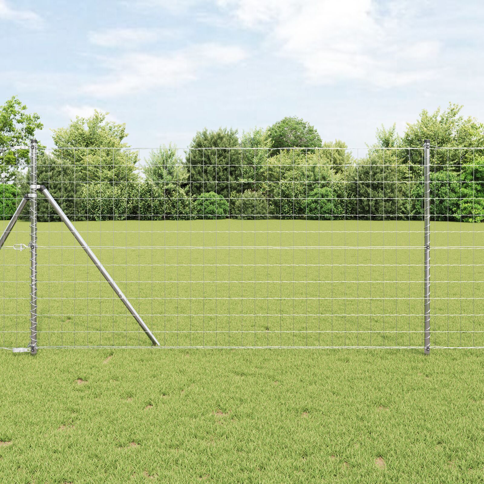gard Euro cu 7 stâlpi 1.4x10 m oțel galvanizat GartenMobel Dekor