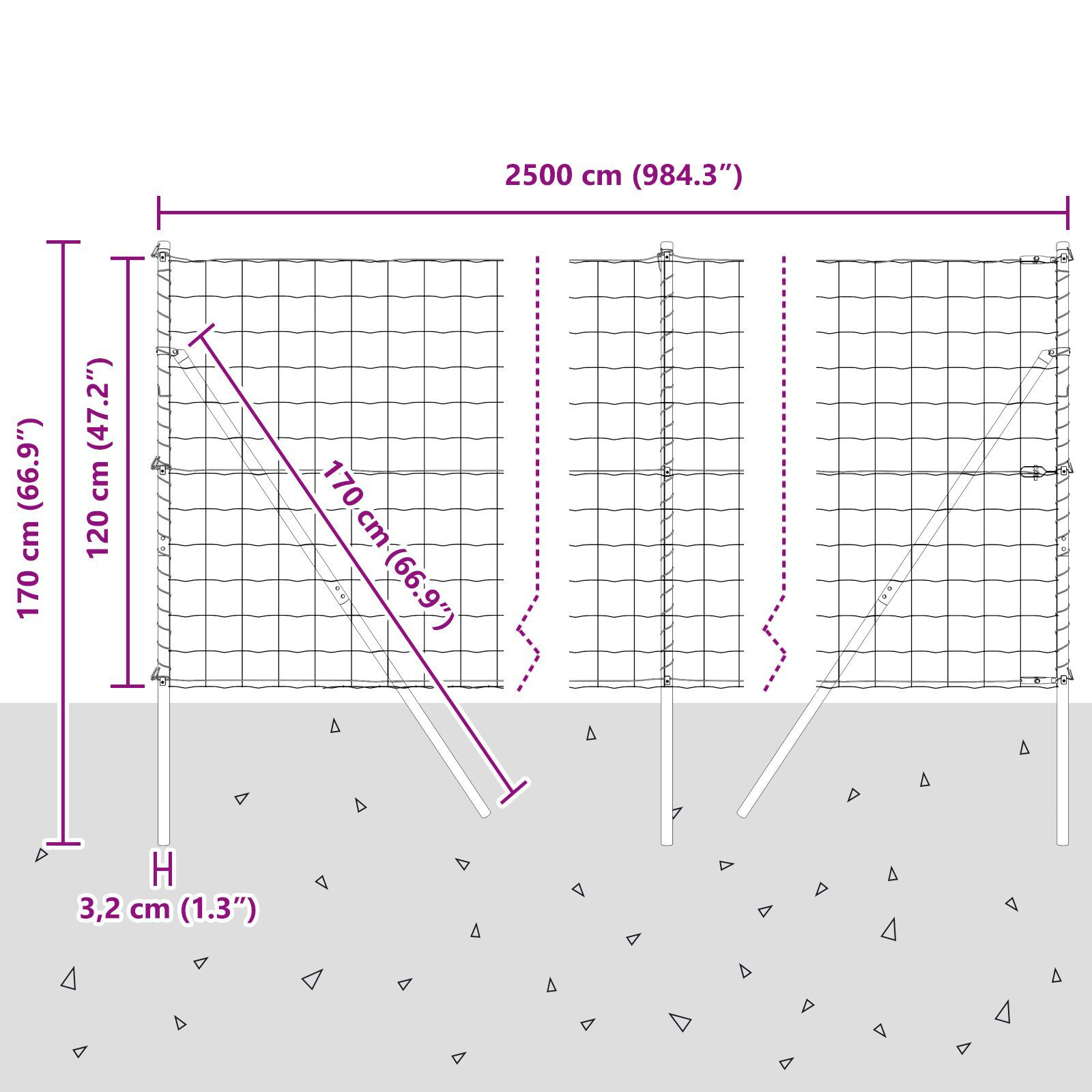 Euro Fence cu 13 stâlpi 1.2x25 m Oțel galvanizat GartenMobel Dekor