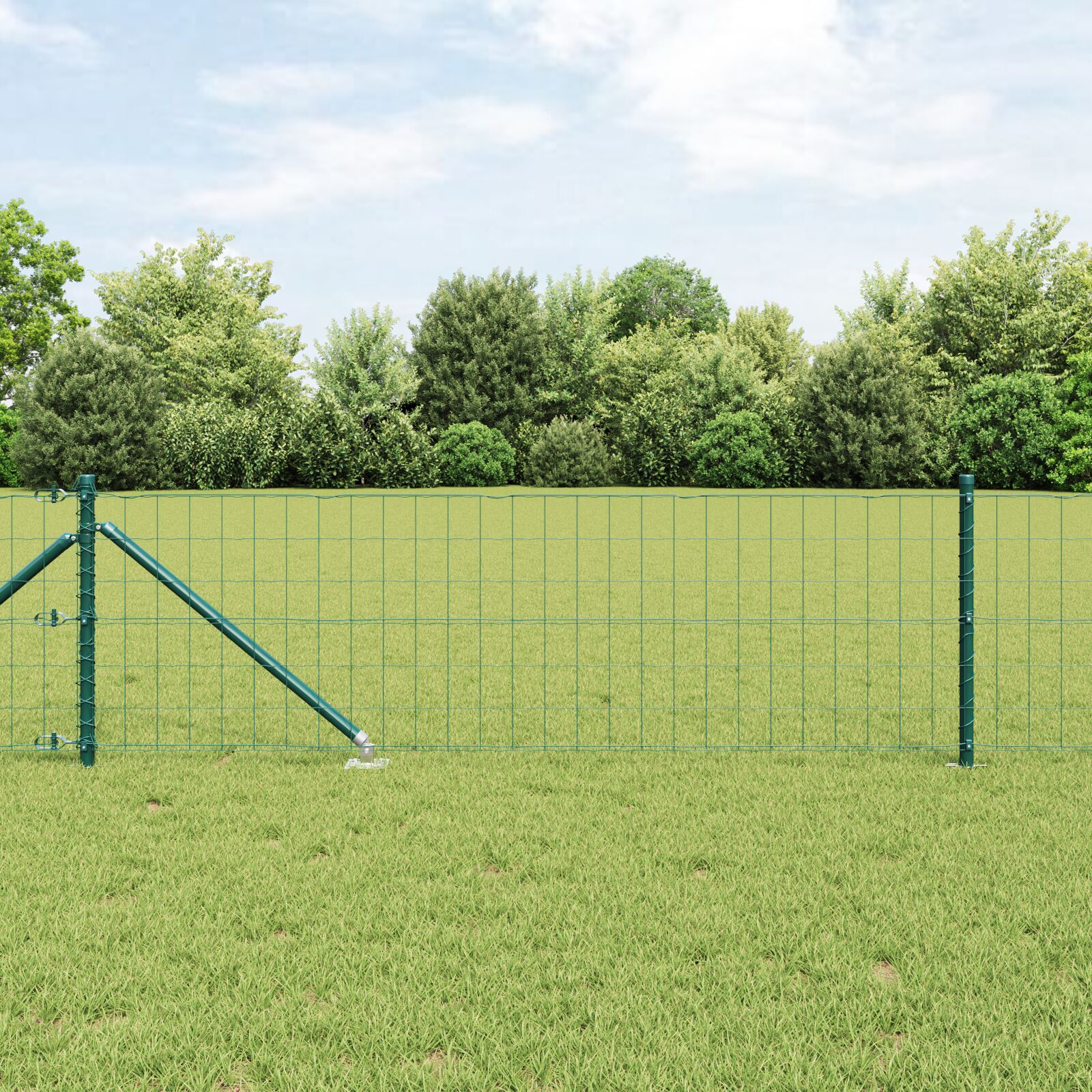 Euro Fence cu 7 stâlpi de ștachetă 0.4x10 m Oțel zincat Verde GartenMobel Dekor