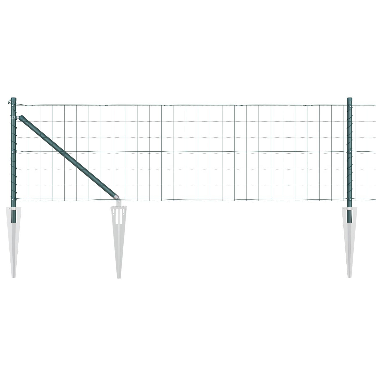 Euro Fence cu 7 stâlpi de ștachetă 0.4x10 m Oțel zincat Verde GartenMobel Dekor