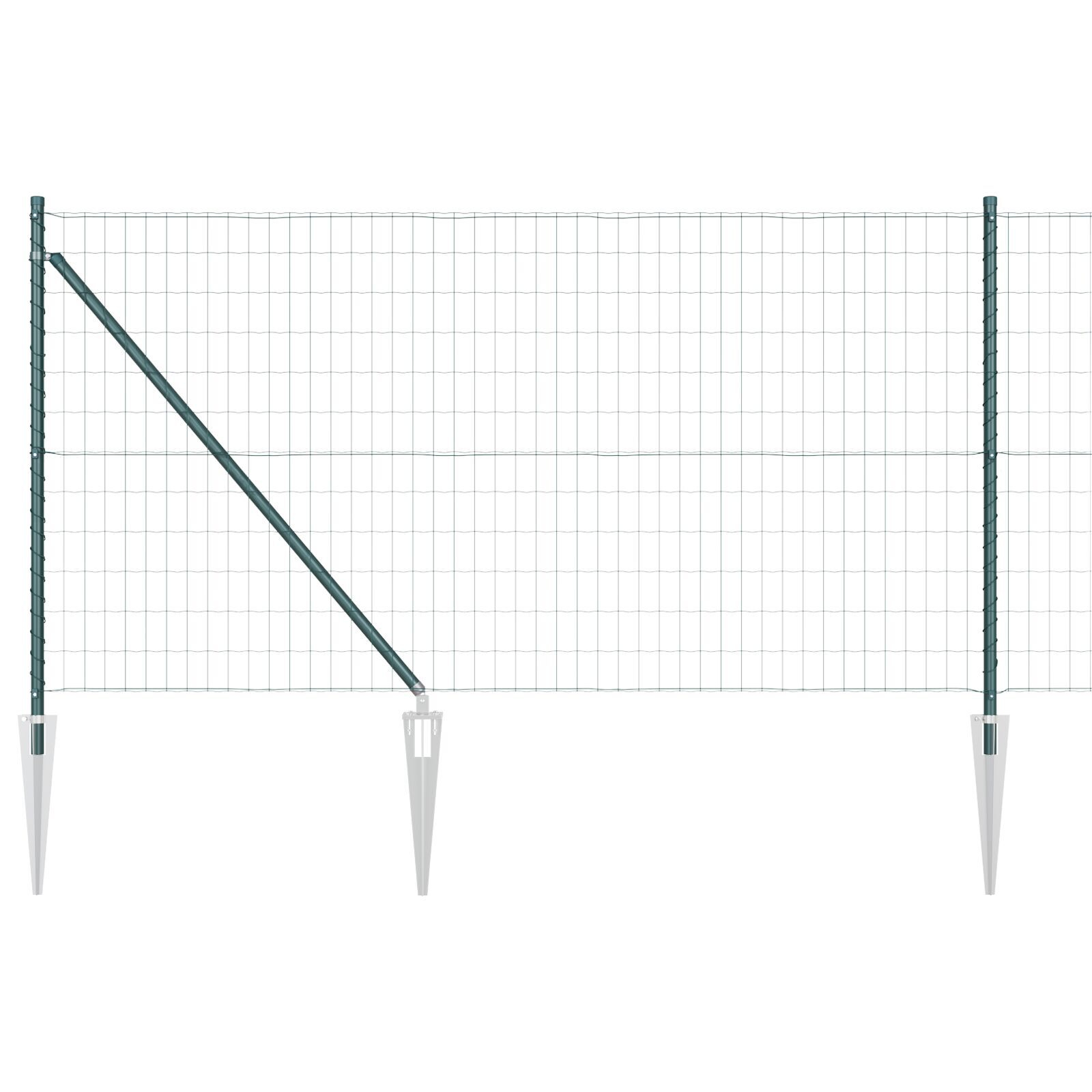 Fence-ul Euro cu 7 Posturi Spike 1x10 m din Oțel Galvanizat Verde GartenMobel Dekor