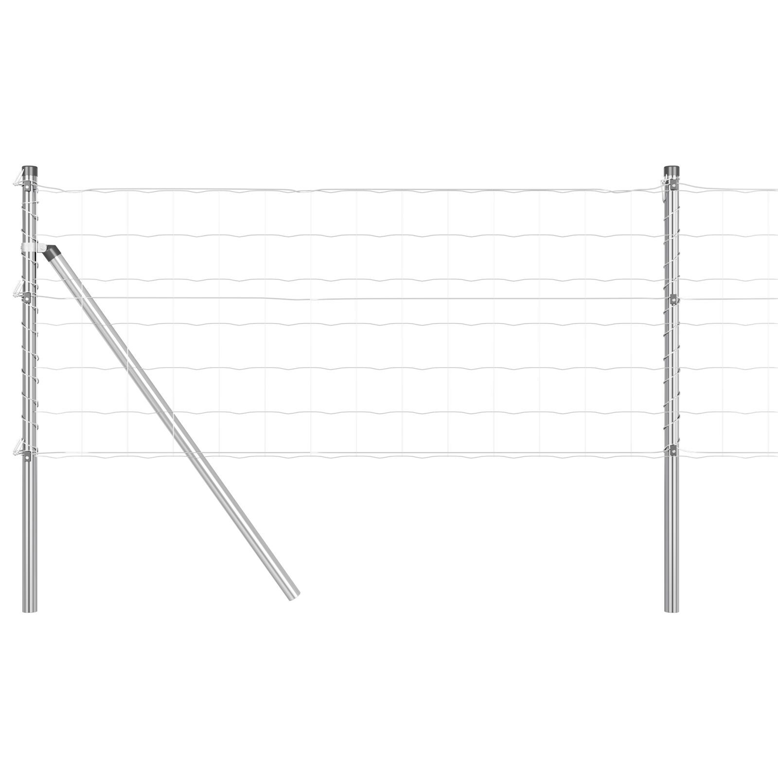 Gard Euro cu 13 Stâlpi 0.4x50 m Oțel Galvanizat GartenMobel Dekor