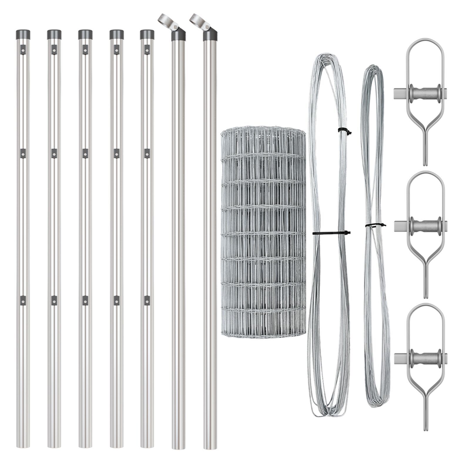 Gard Euro cu 13 stâlpi 0.4x50 m Oțel galvanizat GartenMobel Dekor