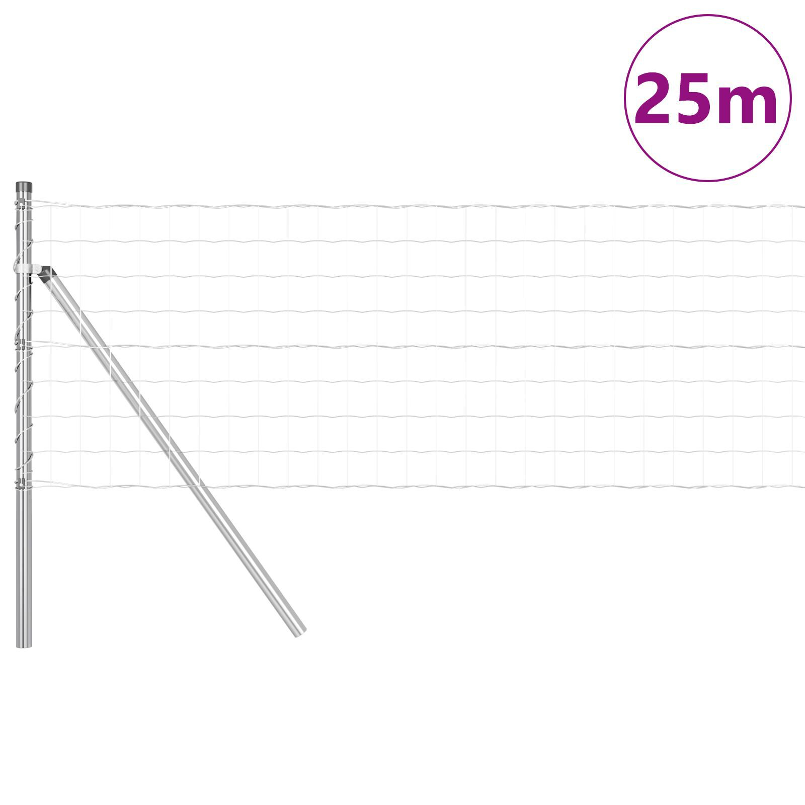 Gard Euro cu 13 stâlpi 0.6x25 m Oțel galvanizat GartenMobel Dekor