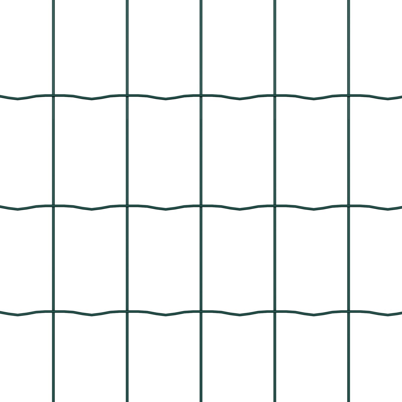 Gard Euro cu 7 posturi cu vârf 0.6x10 m Oțel galvanizat Verde GartenMobel Dekor