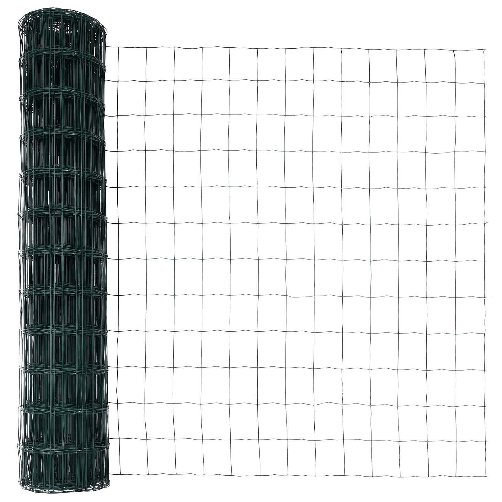 Gard Euro cu 7 stâlpi cu vârf 1.2x10 m din oțel galvanizat verde GartenMobel Dekor