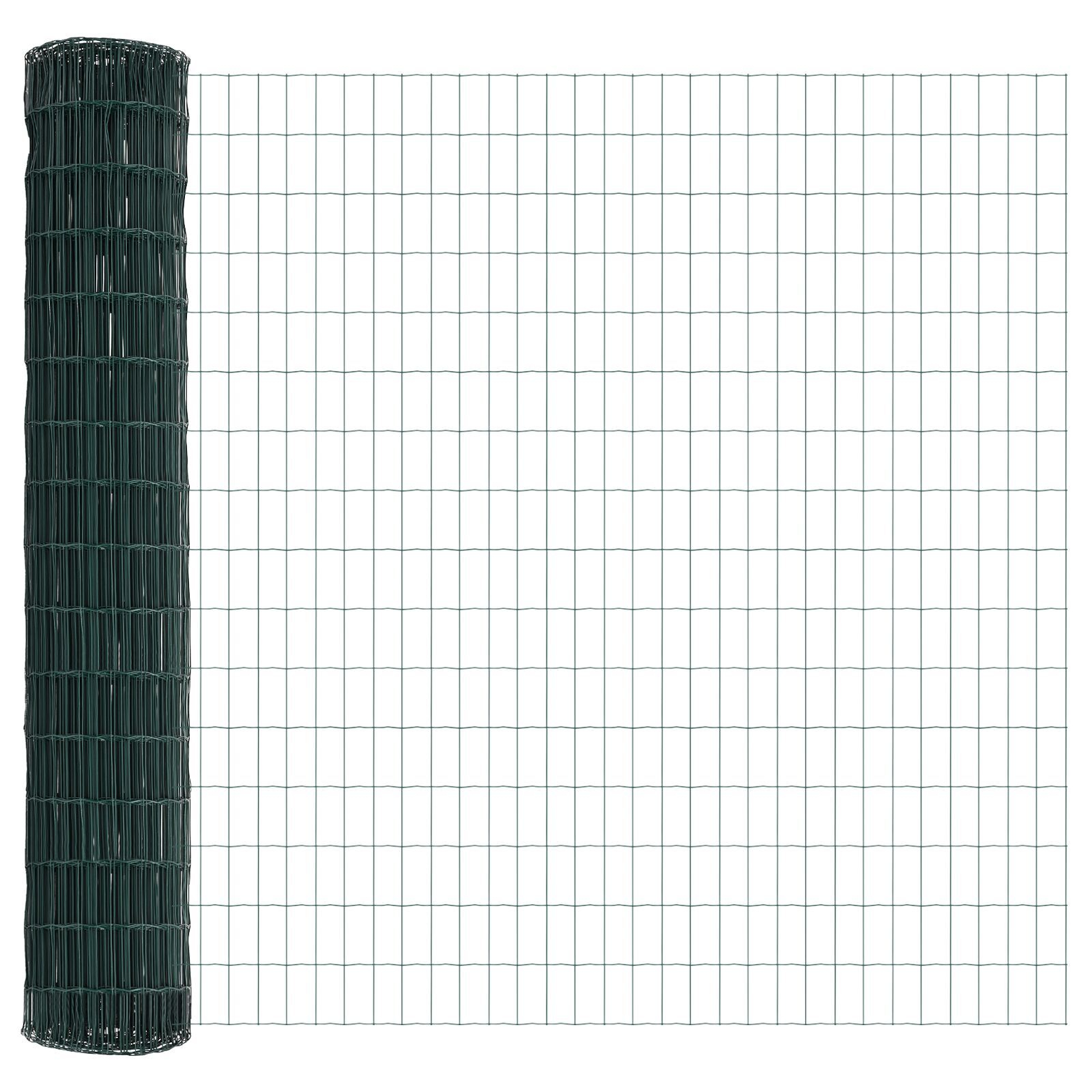 Împrejmuirea Euro cu 7 stâlpi înfipți 1.6x10 m Oțel galvanizat Verde GartenMobel Dekor