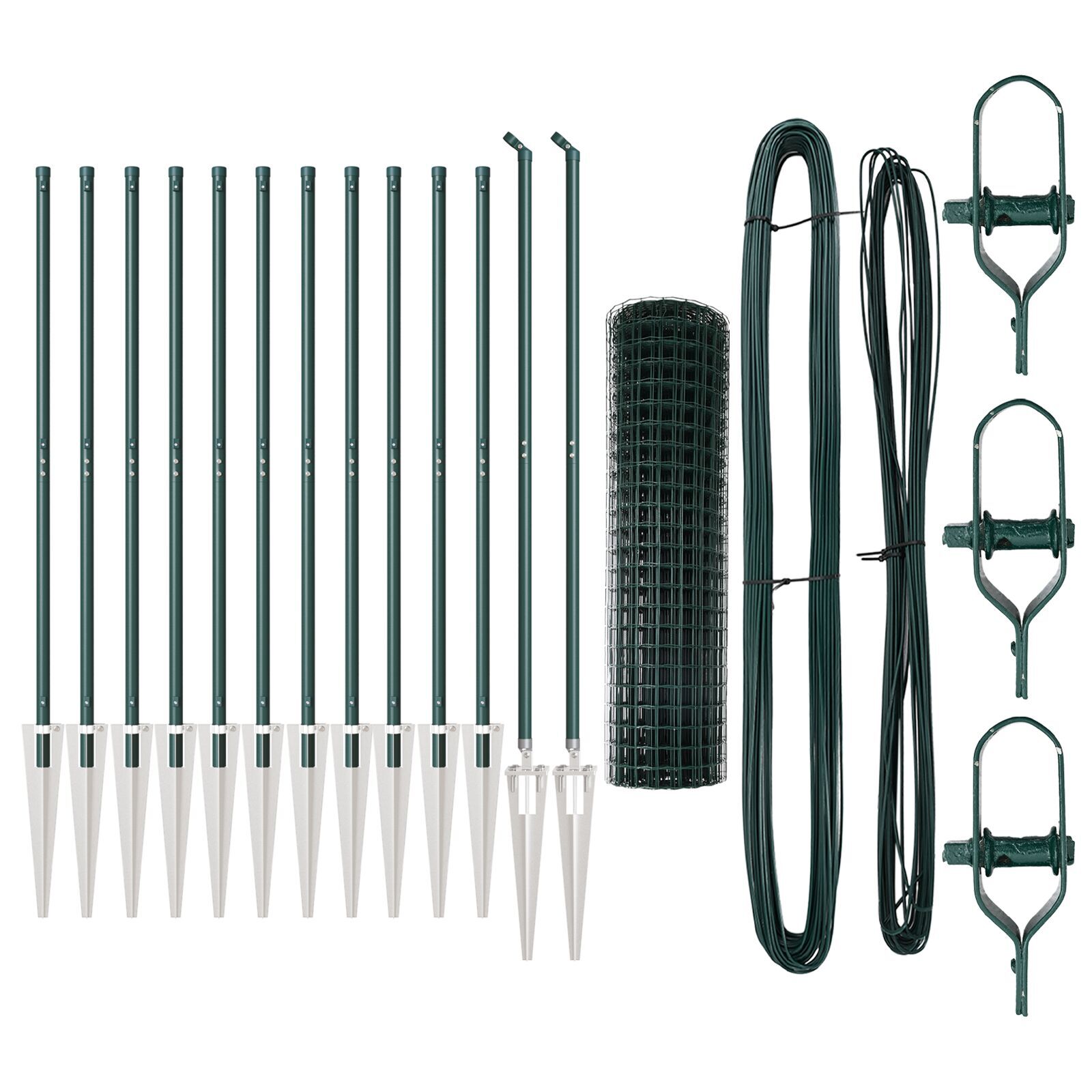 Euro Fence cu 13 stâlpi de vârf 1.2x25 m oțel galvanizat verde GartenMobel Dekor