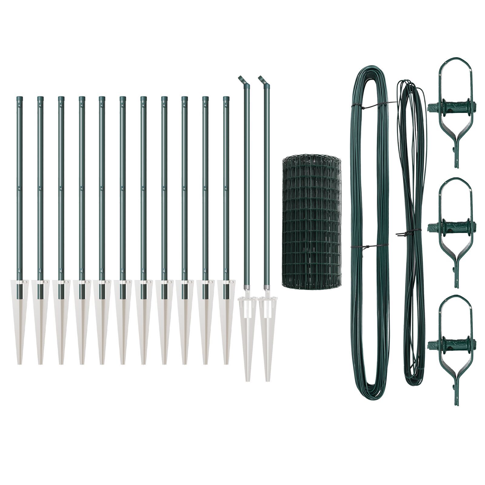 Gard Euro cu 13 posturi cu vârf 0.8x25 m Oțel galvanizat verde GartenMobel Dekor