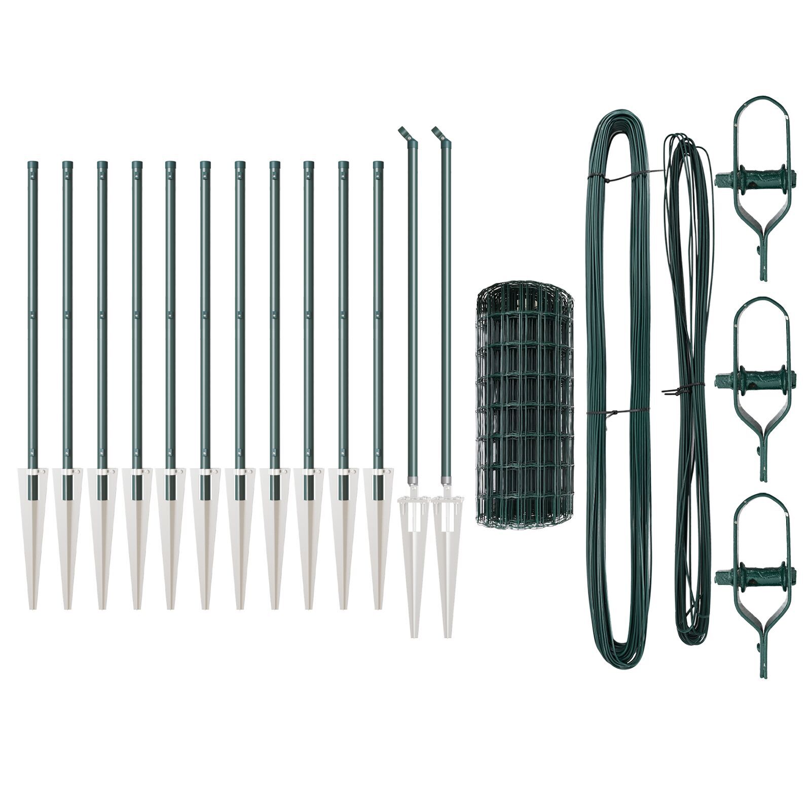 Gard Euro cu 13 posturi cu vârf 0.8x25 m din oțel galvanizat verde GartenMobel Dekor