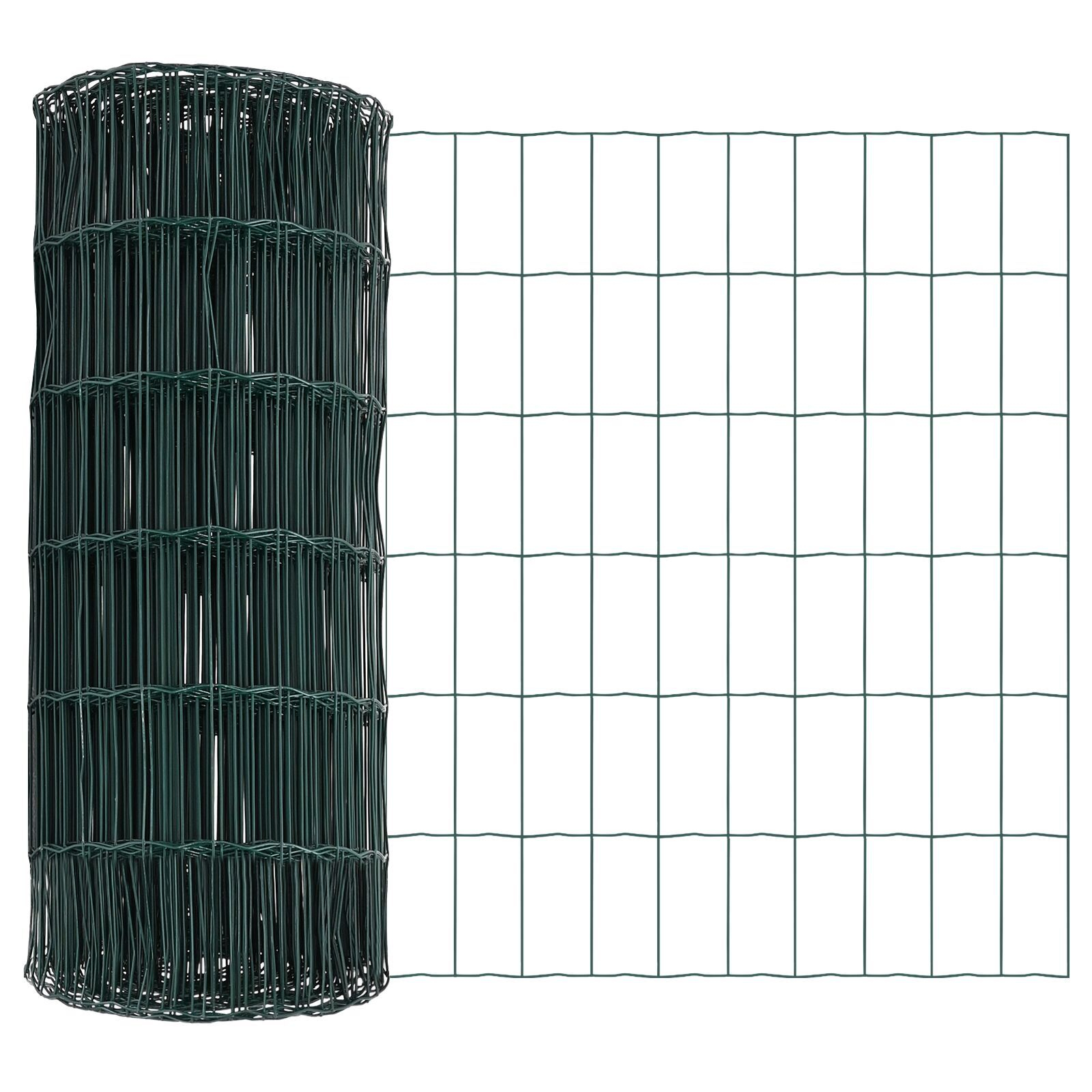 Gard Euro cu 13 stâlpi cu vârf de 0.4x25 m Oțel zincat Verde GartenMobel Dekor