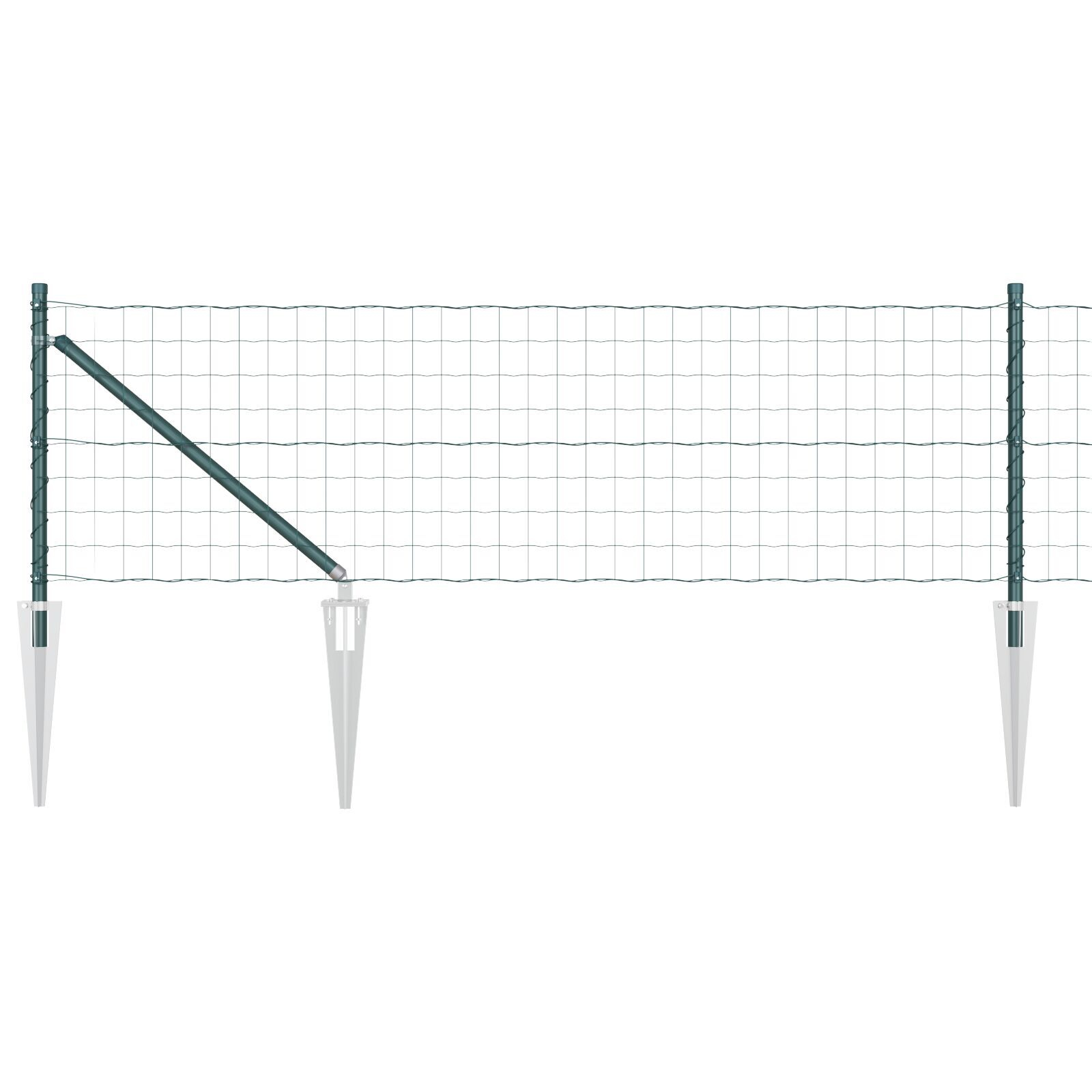 Gard Euro cu 7 Stâlpi cu Vârf 0.4x10 m Oțel Galvanizat Verde GartenMobel Dekor