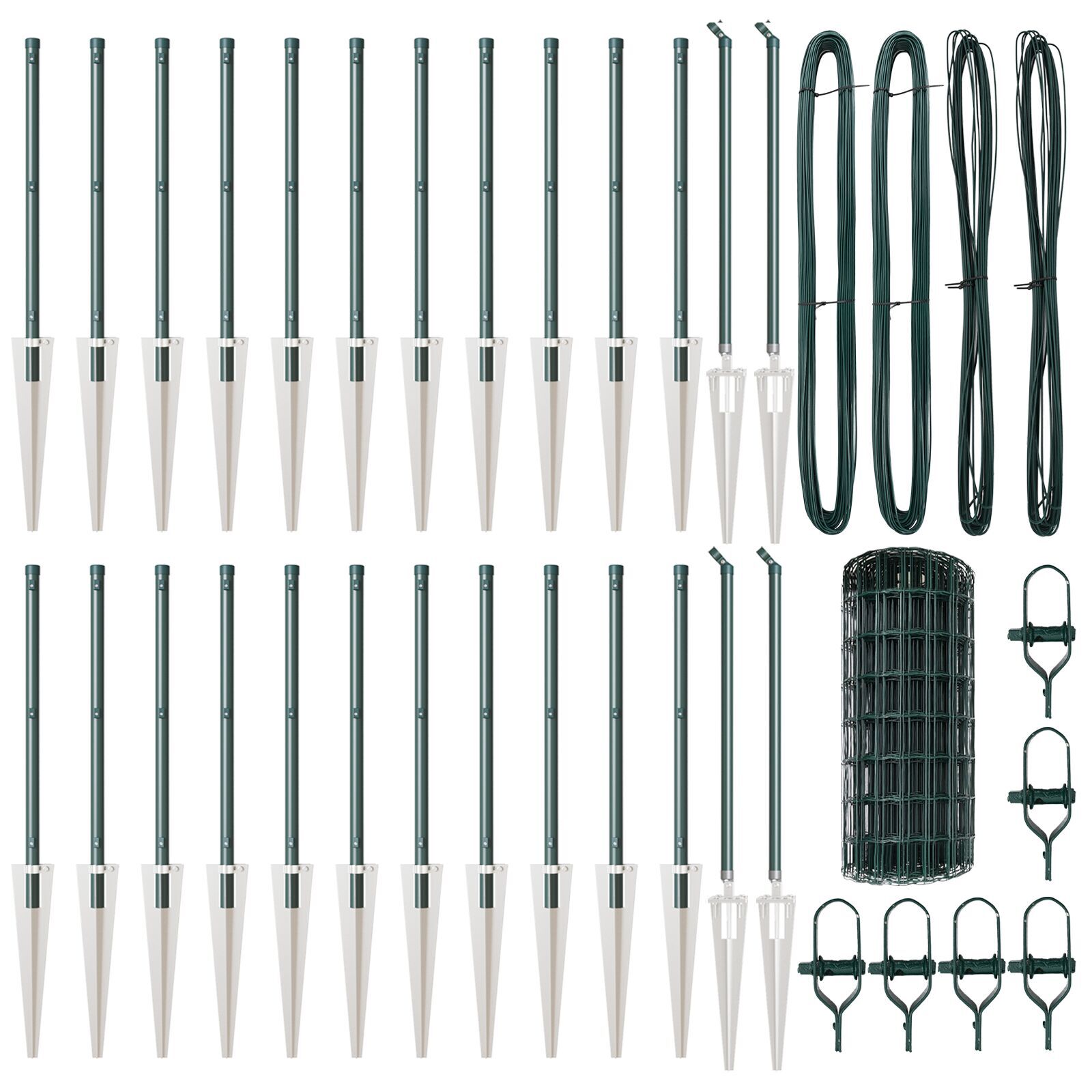 Împrejmuire Euro cu 13 Stâlpi cu Vârf 0.6x50 m Oțel Zincat Verde GartenMobel Dekor