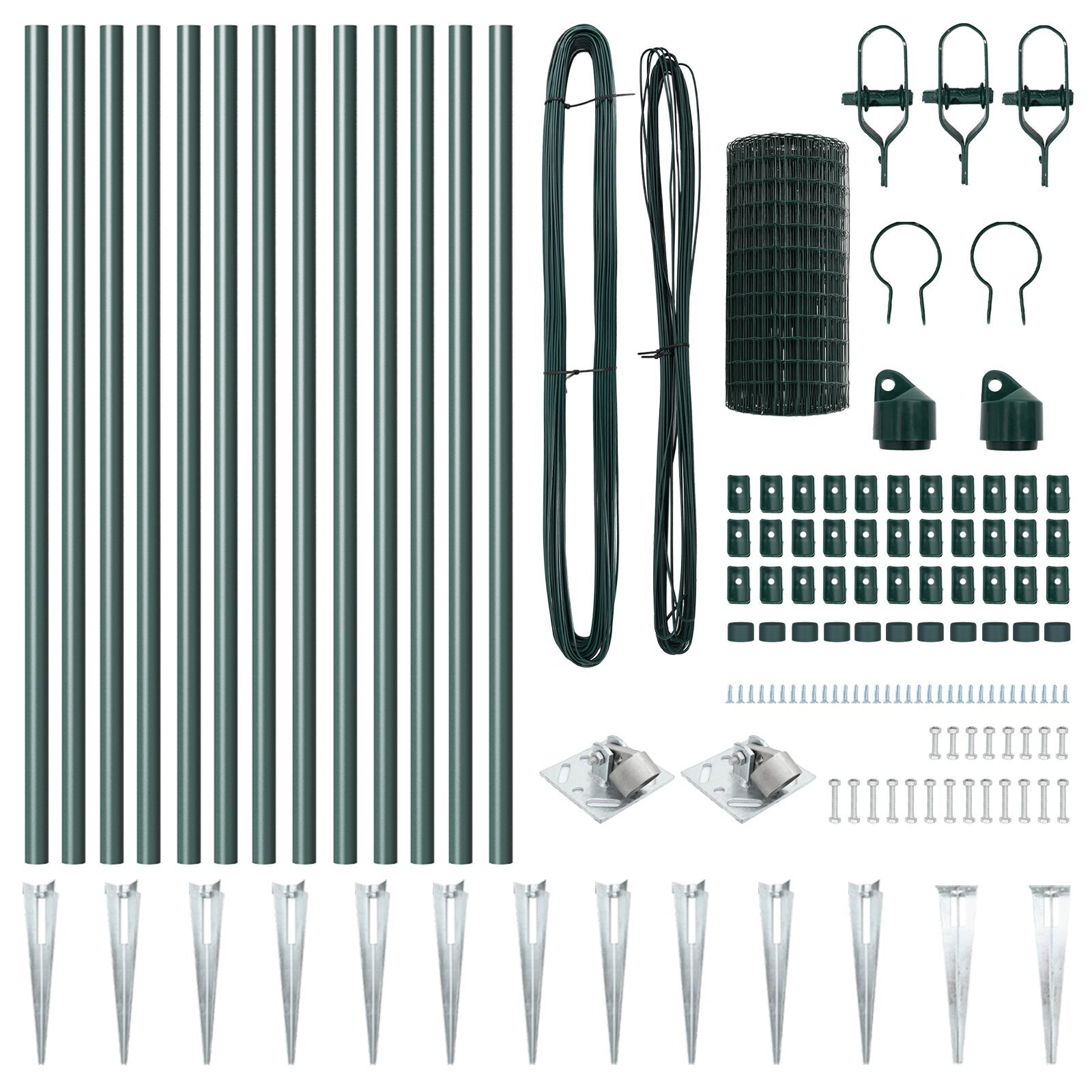 Împrejmuirea Euro Set de 2 Verde Oțel acoperit cu plastic Mare GartenMobel Dekor