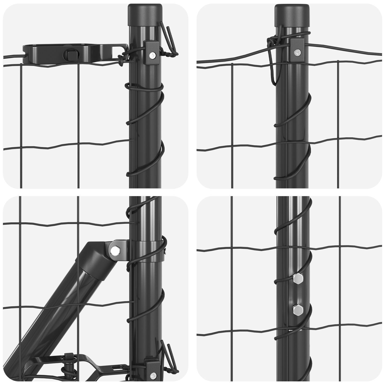 Euro Fence cu 7 Posturi Spike 1.4x10 m Oțel Galvanizat Gri GartenMobel Dekor