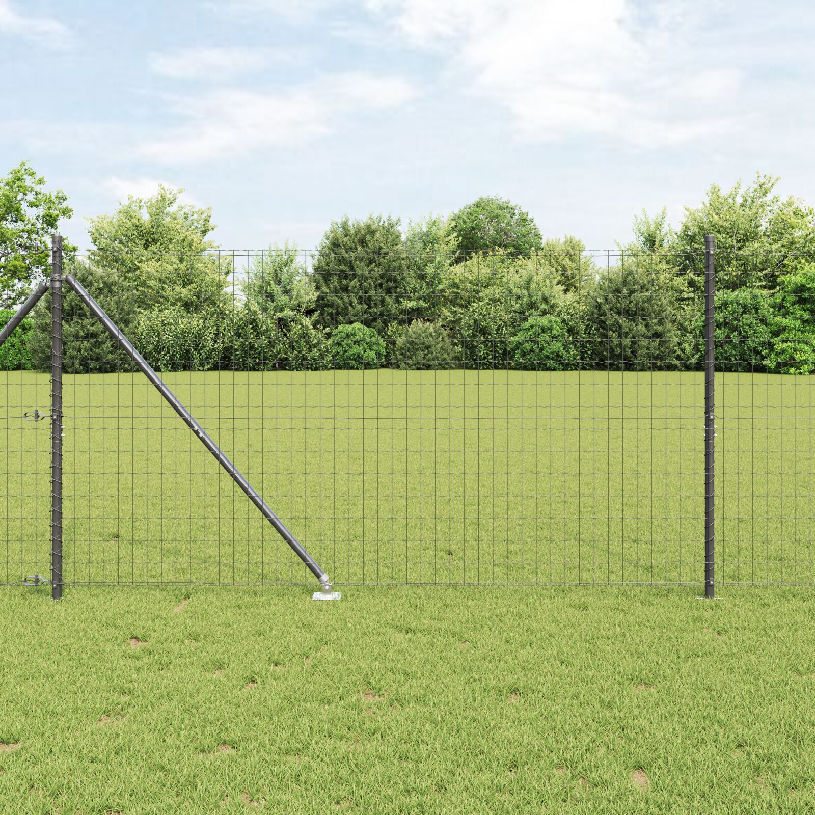 Euro Fence cu 7 Posturi Spike 1.4x10 m Oțel Galvanizat Gri GartenMobel Dekor