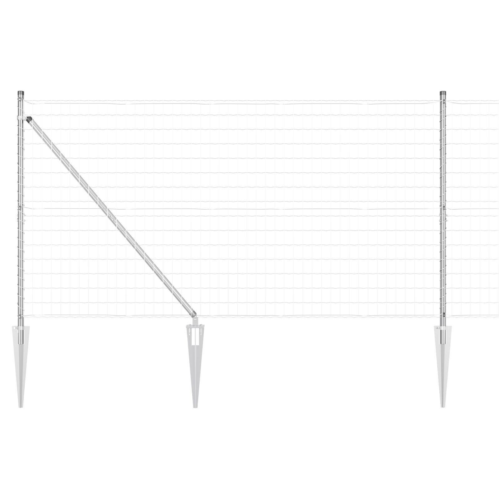 Euro Fence cu 7 stâlpi cu vârf 1.2x10 m Oțel galvanizat GartenMobel Dekor