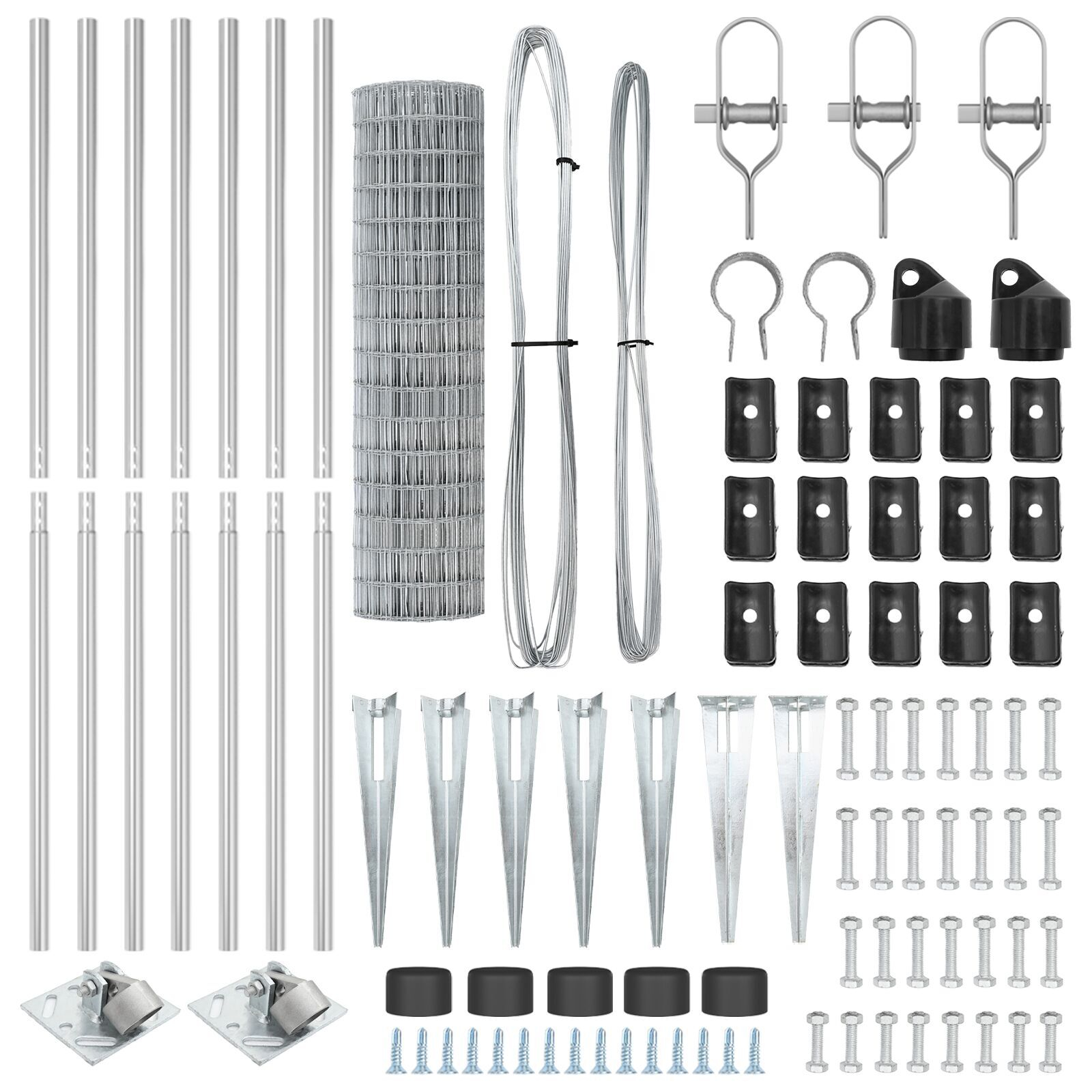 Euro Fence cu 7 stâlpi cu vârf 1.2x10 m Oțel galvanizat GartenMobel Dekor