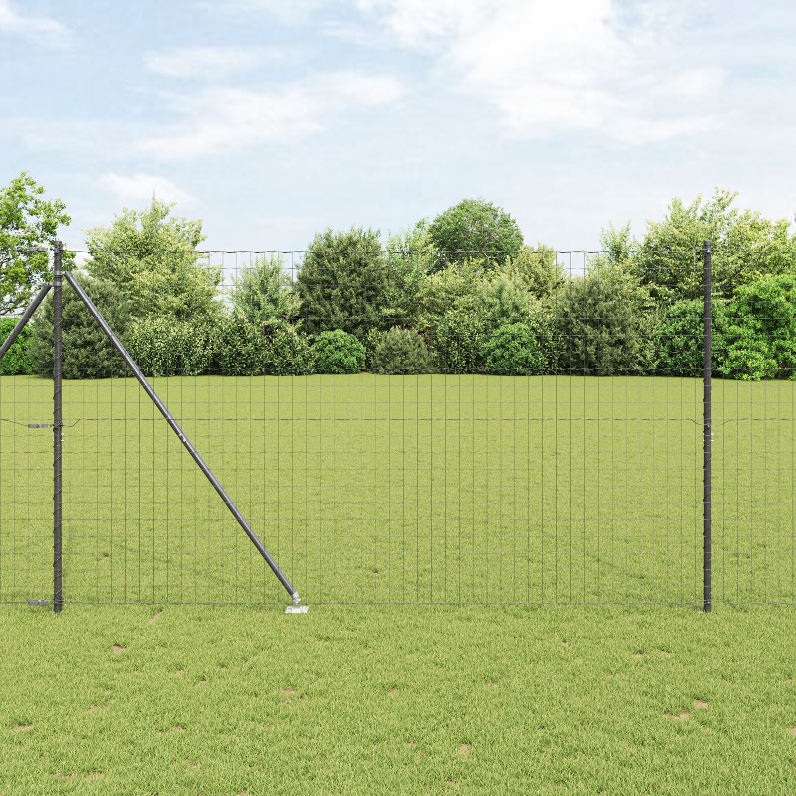 Euro Fence cu 7 țepi de sprijin 1.6x10 m Oțel galvanizat Gri GartenMobel Dekor