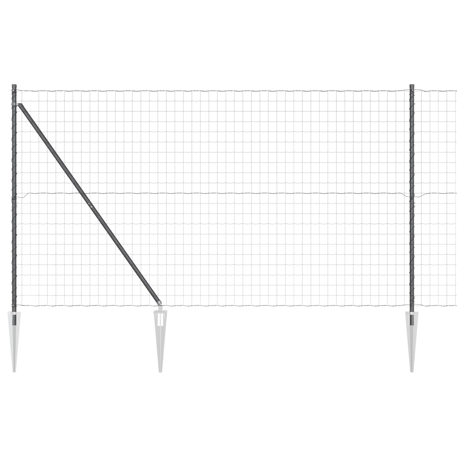 Euro Fence cu 7 țepi de sprijin 1.6x10 m Oțel galvanizat Gri GartenMobel Dekor