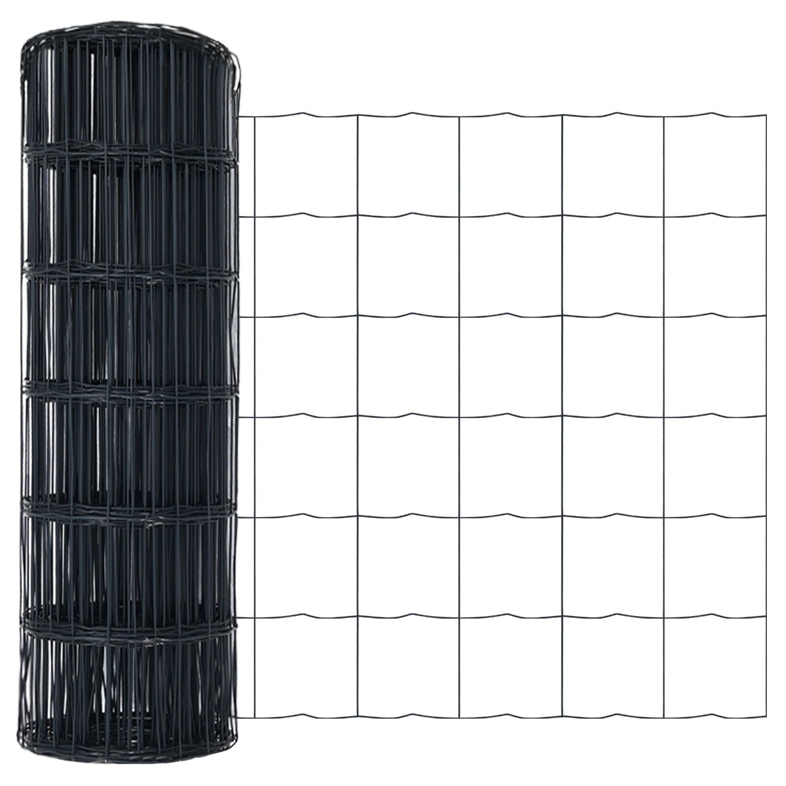 Gard Euro cu 13 Posturi cu Vârf 0.4x25 m Oțel Galvanizat Gri GartenMobel Dekor