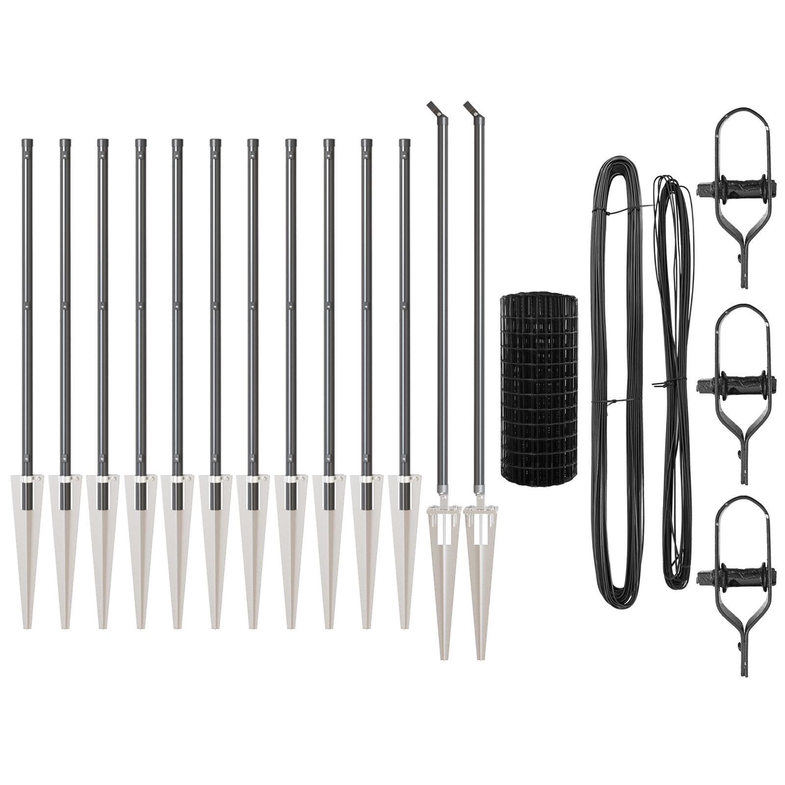 Gard Euro cu 13 Posturi cu Vârf 0.4x25 m Oțel Galvanizat Gri GartenMobel Dekor