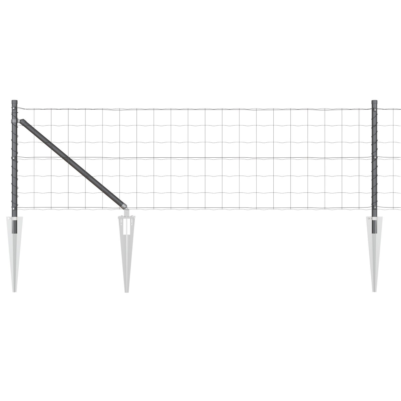 Gard Euro cu 13 Posturi cu Vârf 0.4x25 m Oțel Galvanizat Gri GartenMobel Dekor