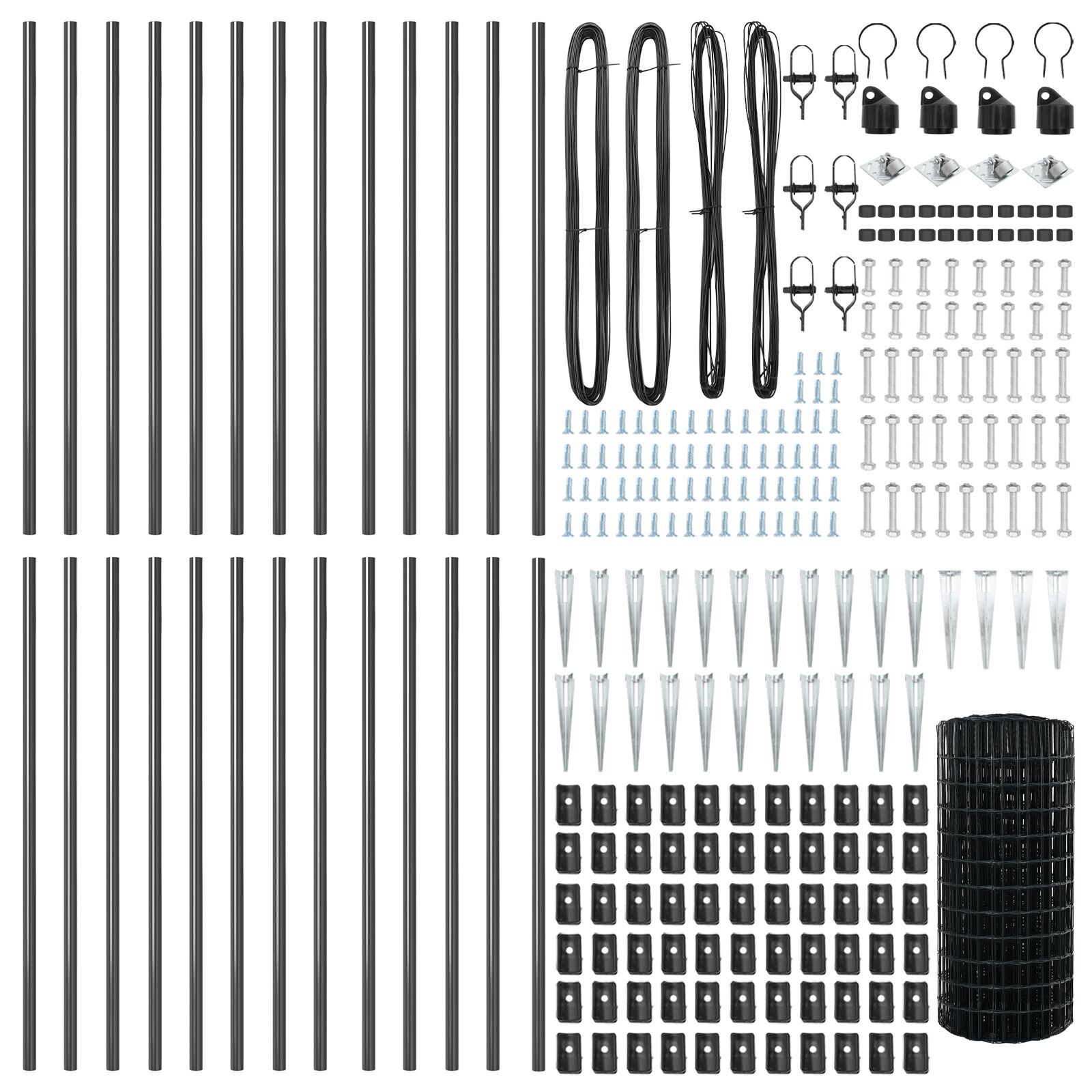 Gard Euro cu 13 posturi cu vârf 0.6x50 m Oțel galvanizat Gri GartenMobel Dekor
