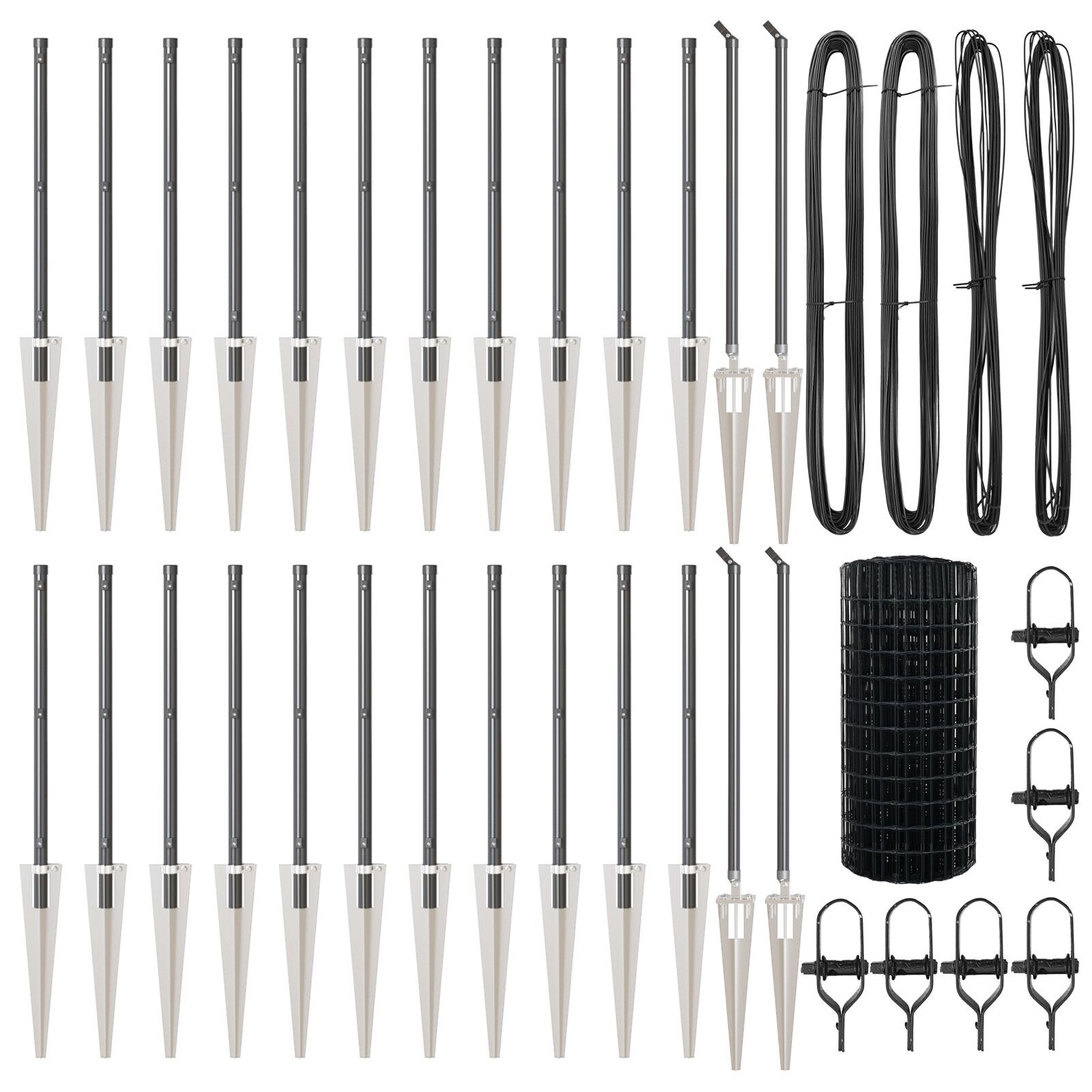 Gard Euro cu 13 țevi de ancorare 0.4 x 50 m Oțel galvanizat gri GartenMobel Dekor