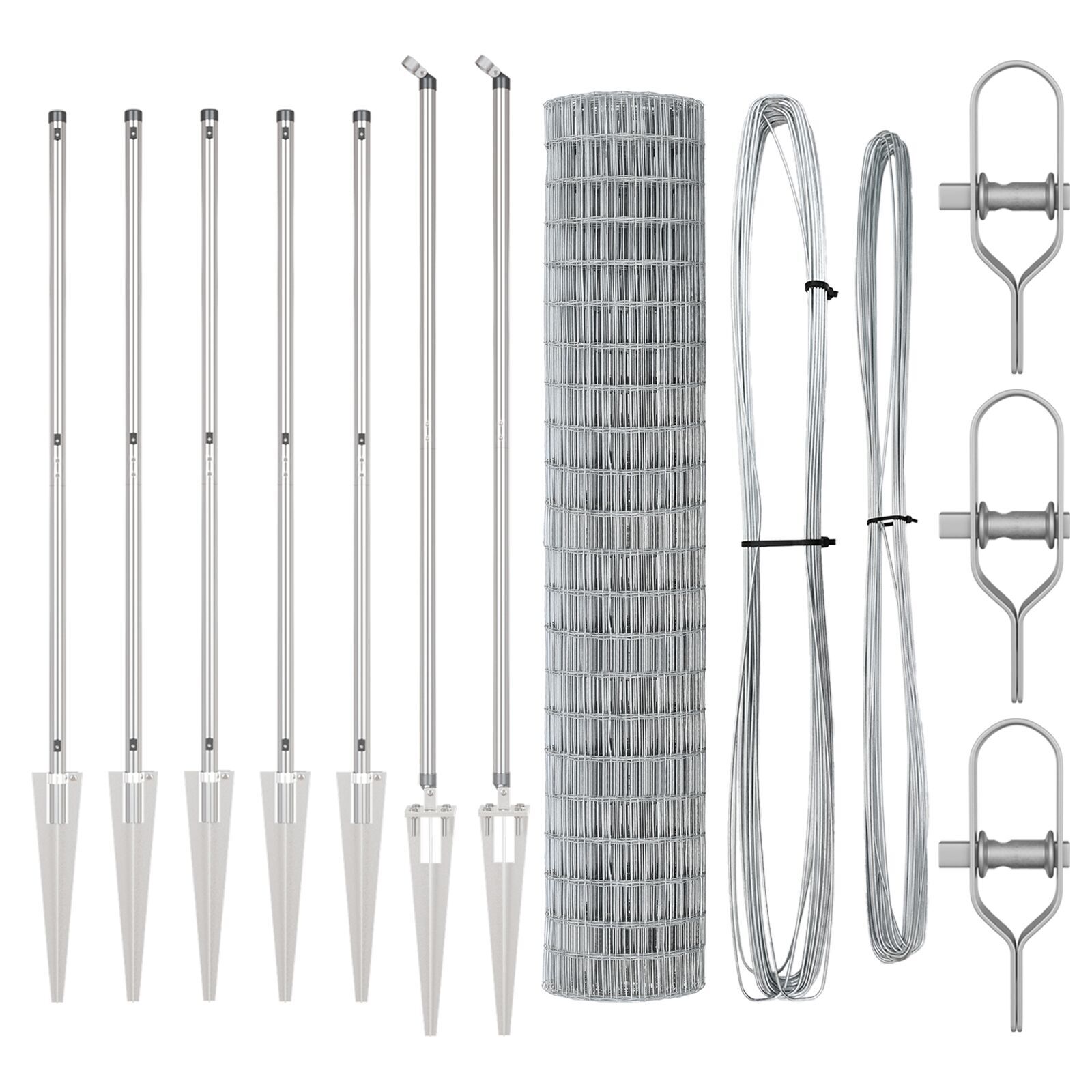 Gard Euro cu 7 stâlpi cu vârf 1.5x10 m din oțel galvanizat GartenMobel Dekor