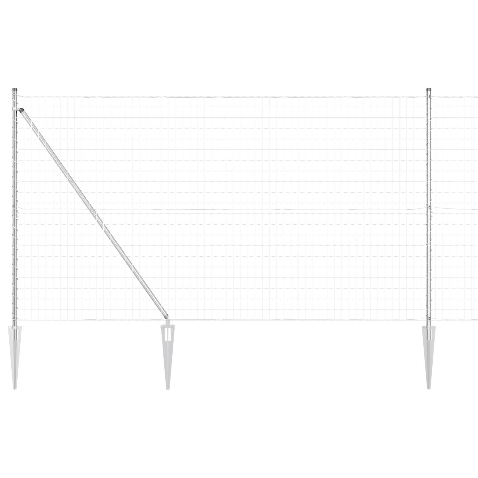 Gard Euro cu 7 stâlpi cu vârf 1.5x10 m din oțel galvanizat GartenMobel Dekor
