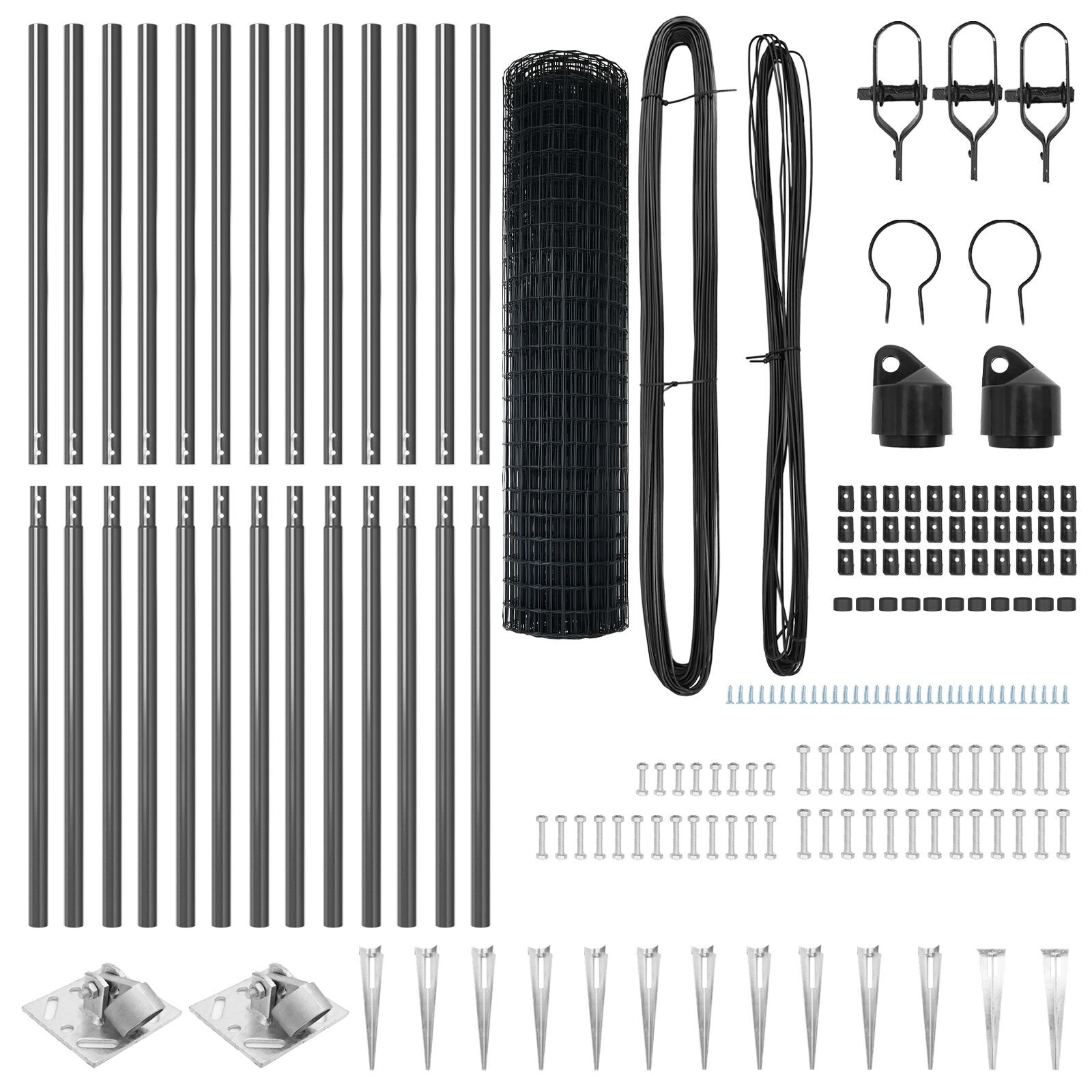 Împrejmuire Euro Set de 2 Gri Oțel Vopsit Electrostatic GartenMobel Dekor