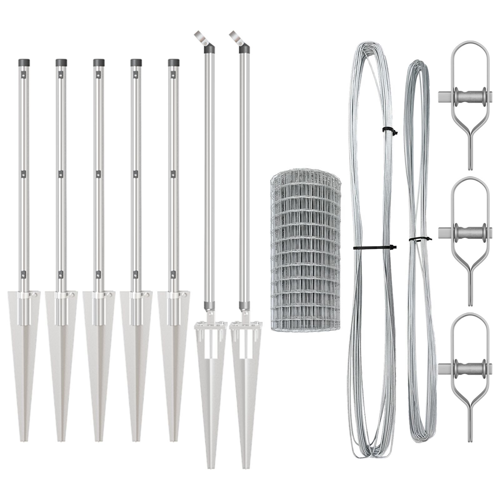 Împrejmuire Euro cu 7 stâlpi spike 1x10 m Oțel galvanizat GartenMobel Dekor