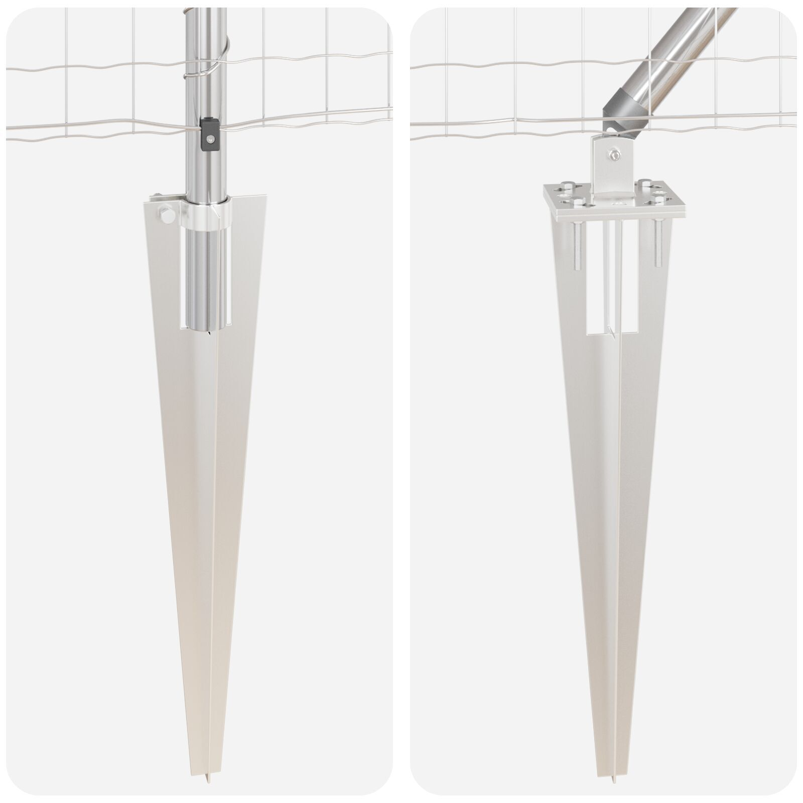 Împrejmuire Euro cu 7 stâlpi spike 1x10 m Oțel galvanizat GartenMobel Dekor