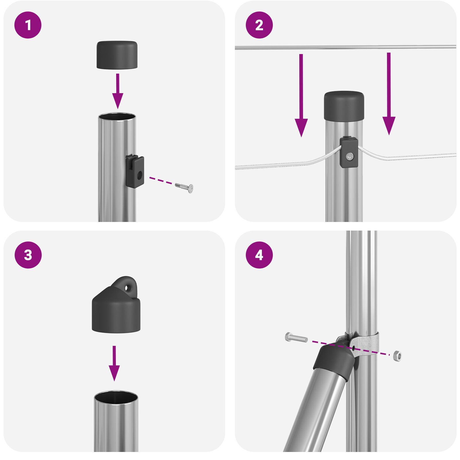 Împrejmuire Euro cu 7 stâlpi spike 1x10 m Oțel galvanizat GartenMobel Dekor