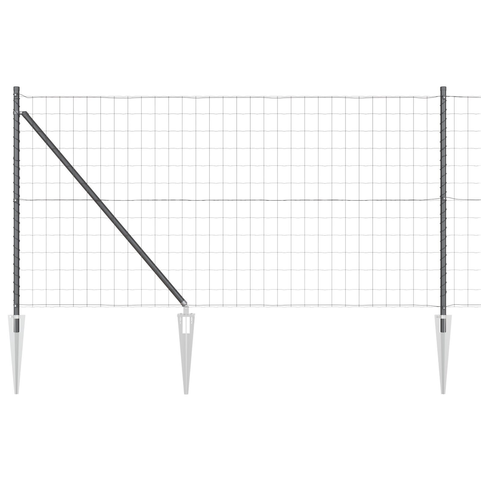 Împrejmuirea Euro cu 13 țăruși spike 1x25 m din oțel galvanizat gri GartenMobel Dekor