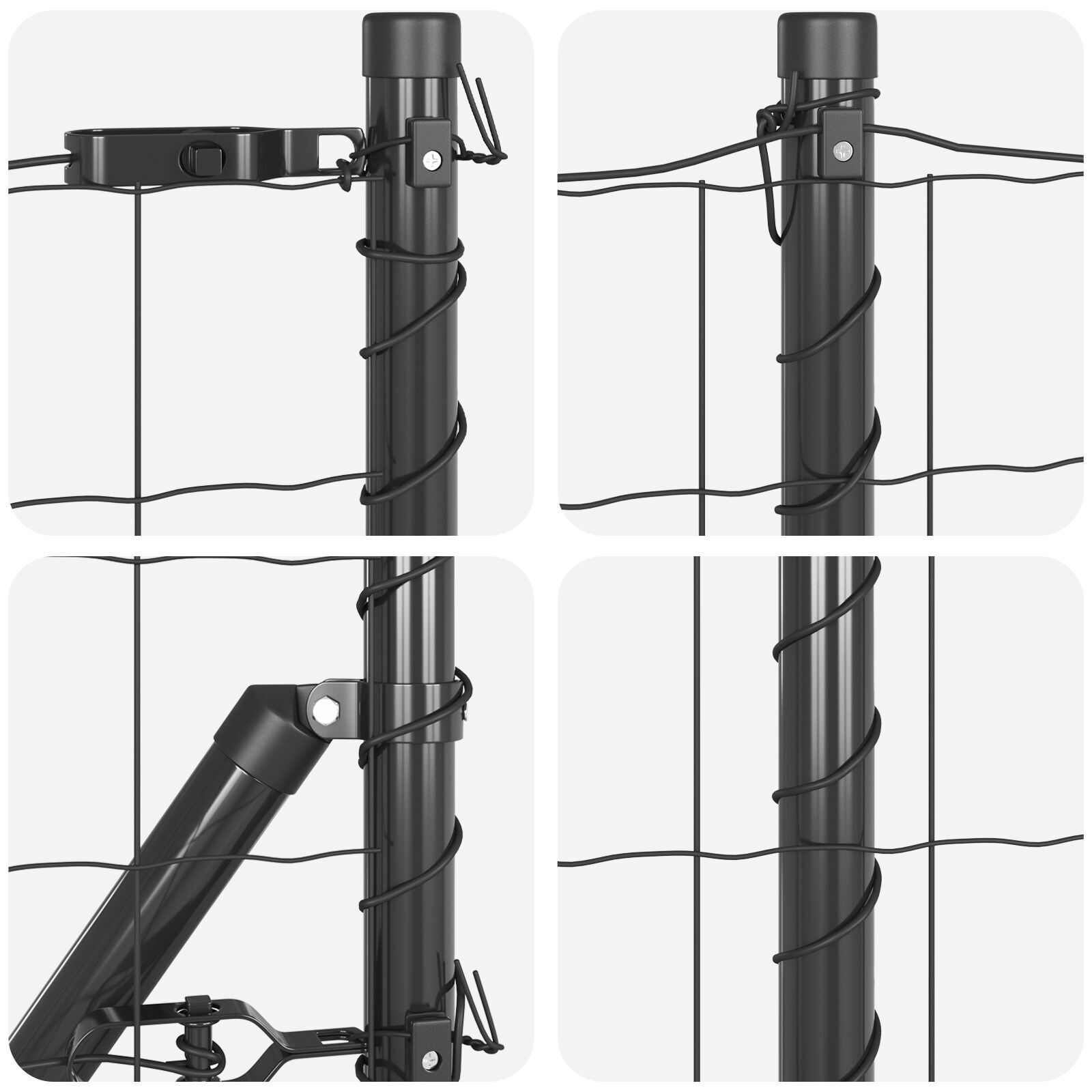 Împrejmuirea Euro cu 13 țăruși spike 1x25 m din oțel galvanizat gri GartenMobel Dekor
