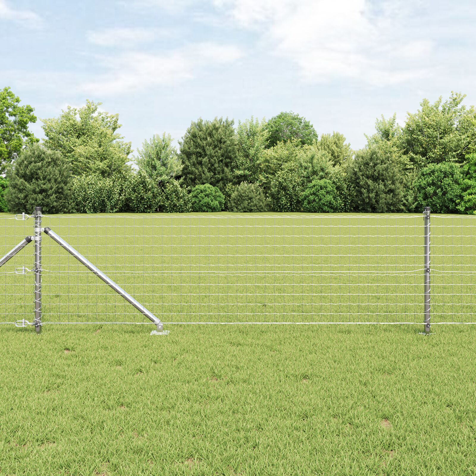 Euro Fence cu 13 Posturi Spike 0.6x25 m Oțel Galvanizat GartenMobel Dekor