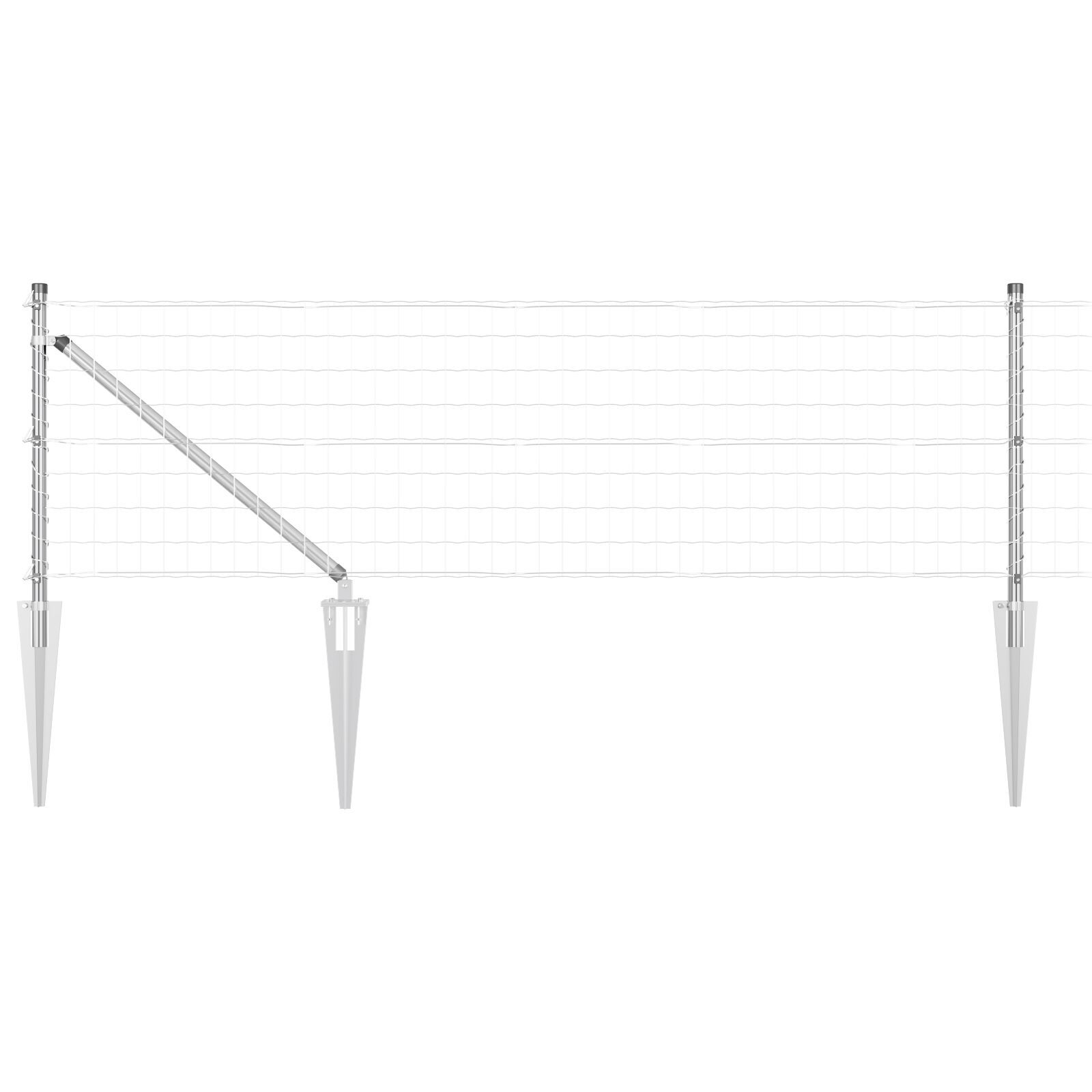 Euro Fence cu 13 stâlpi cu vârf 0.4x50 m Oțel galvanizat GartenMobel Dekor