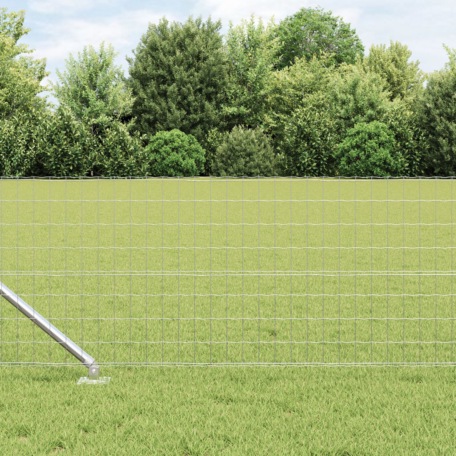 Euro Fence cu 13 stâlpi cu vârf 0.4x50 m Oțel galvanizat GartenMobel Dekor