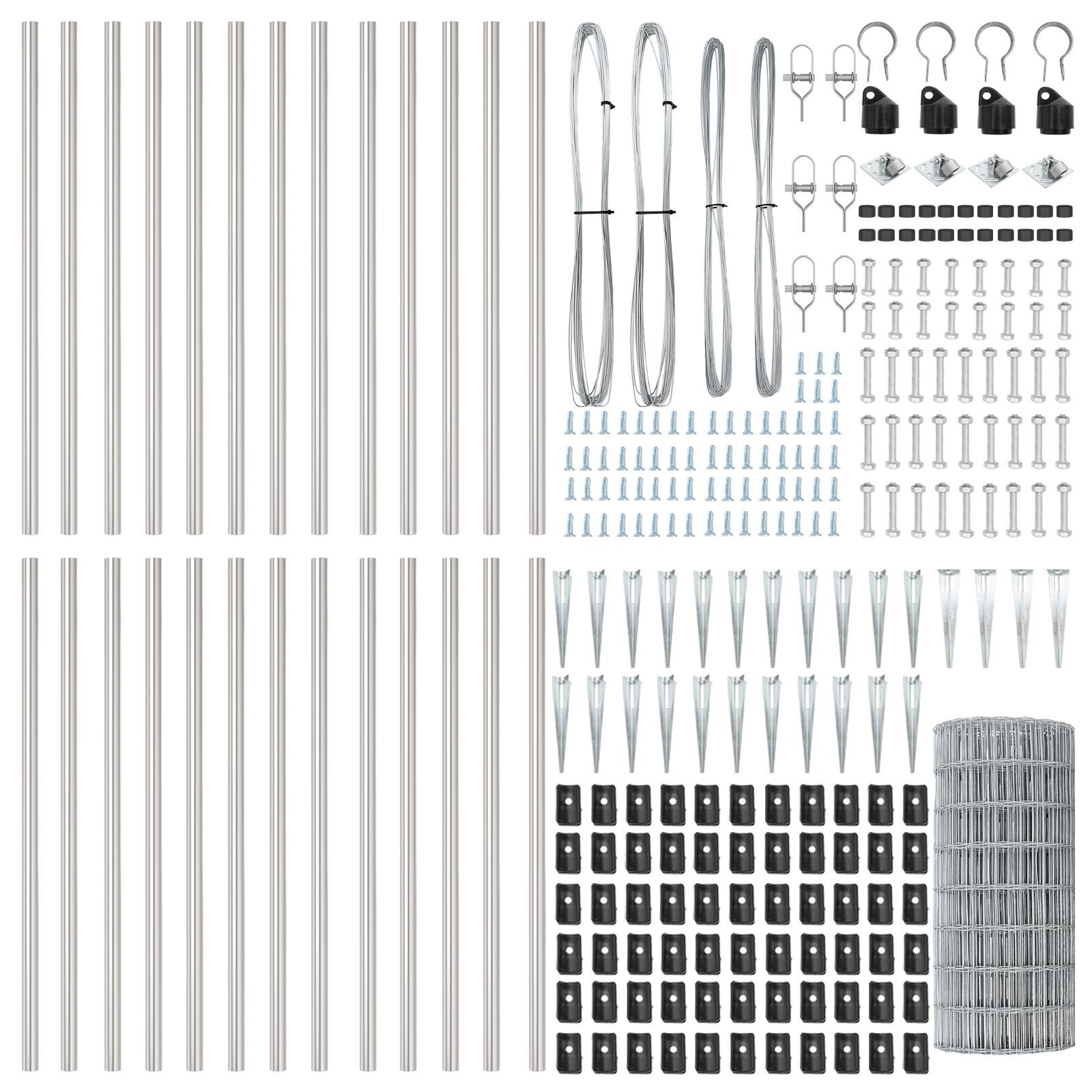 Euro Fence cu 13 stâlpi cu vârf 0.4x50 m Oțel galvanizat GartenMobel Dekor