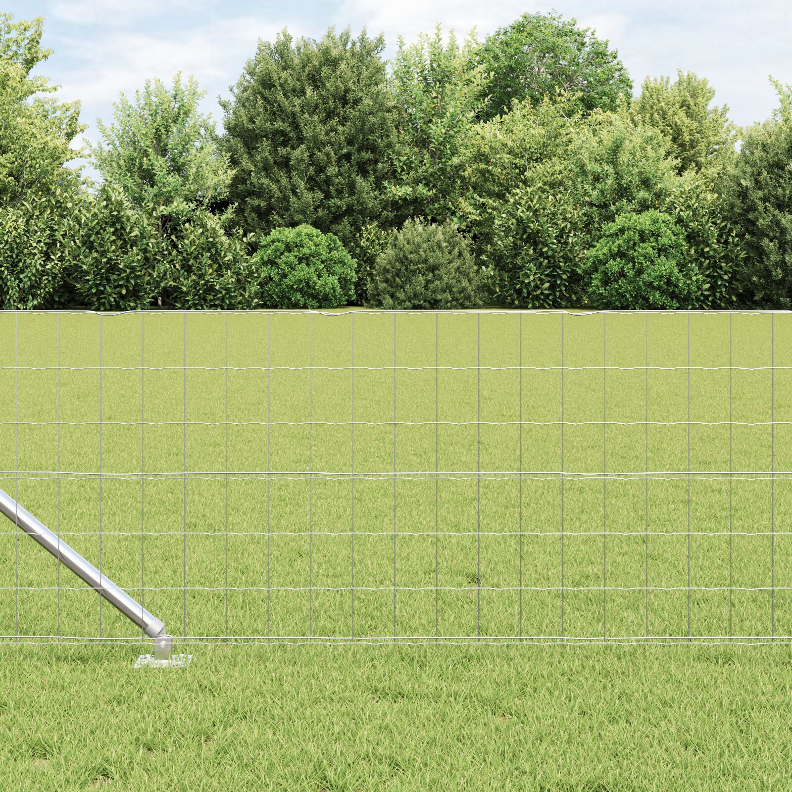 Gard Euro cu 7 Stâlpi Spike 0.6x10 m Oțel galvanizat GartenMobel Dekor