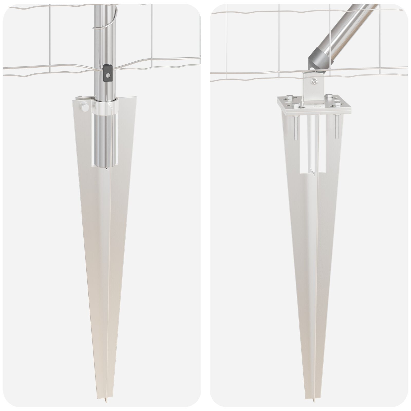 Gard Euro cu 7 stâlpi cu vârf 0.4x10 m Oțel galvanizat GartenMobel Dekor