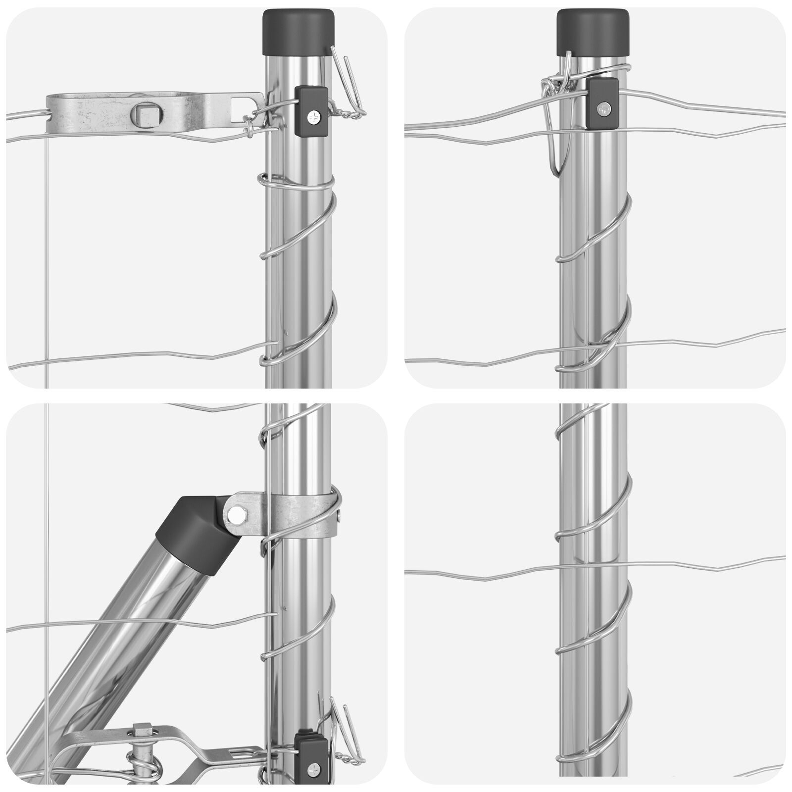 Gard Euro cu 7 stâlpi cu vârf 0.6x10 m Oțel galvanizat GartenMobel Dekor