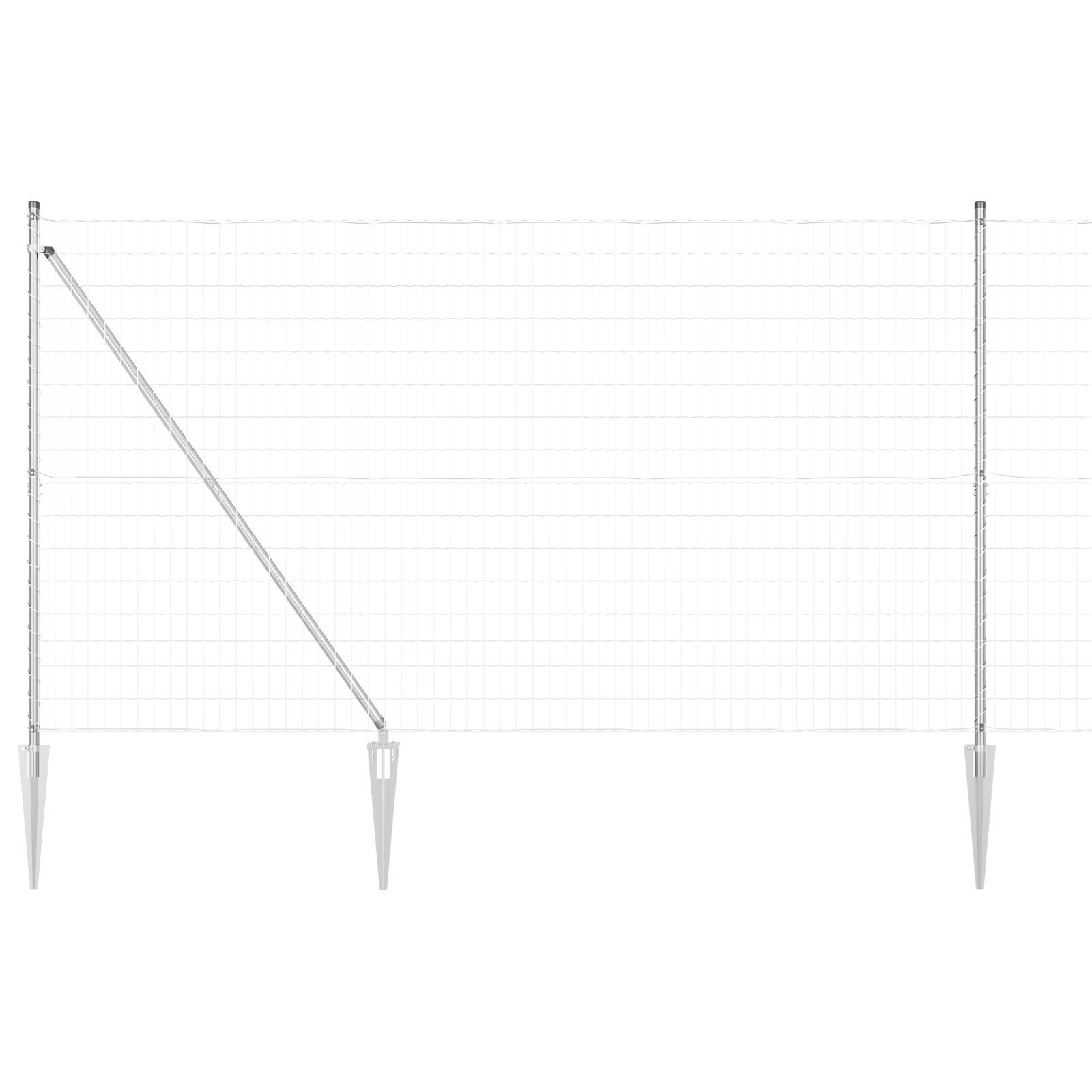 Împrejmuirea Euro cu 7 Posturi în Vârf 1.5x10 m Oțel Galvanizat GartenMobel Dekor