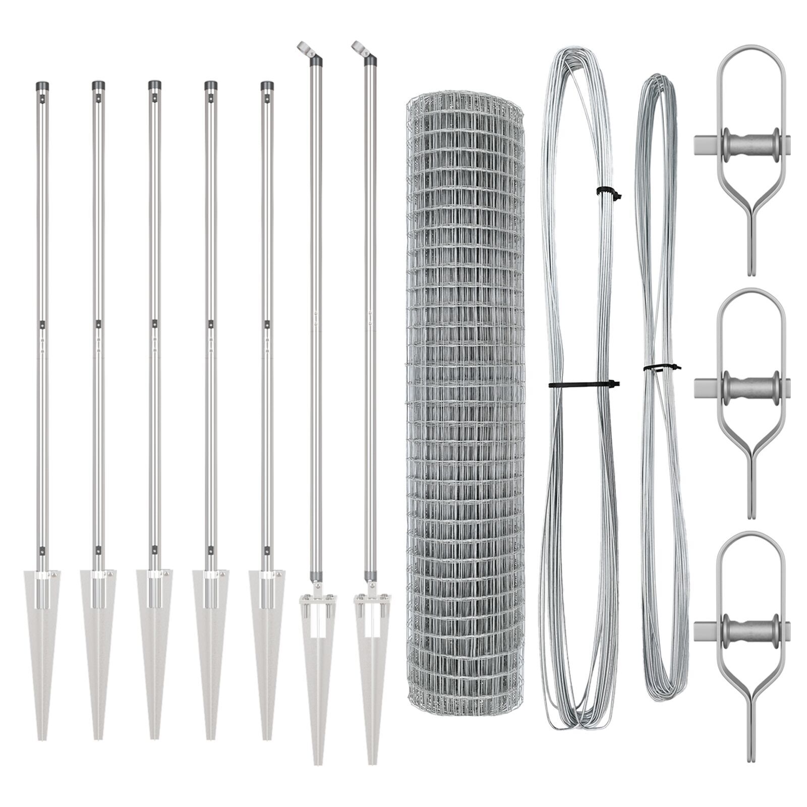 Împrejmuirea Euro cu 7 stâlpi de vârf 1.5x10 m Oțel galvanizat GartenMobel Dekor